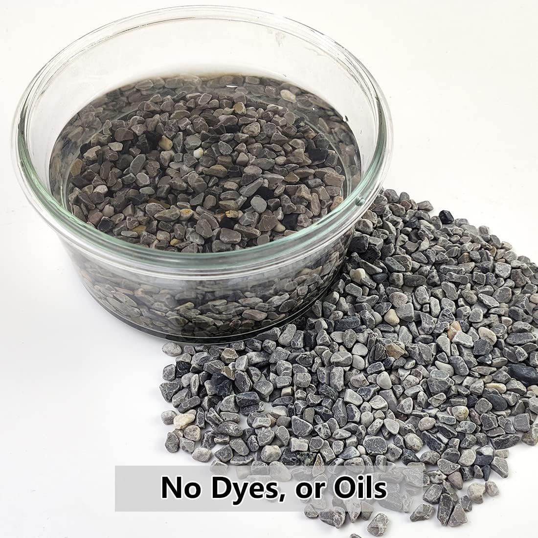 2LB Succulent and Cactus Gravel Pebbles, 1/5 Inch Natural Decorative Polished Stones, River Rocks for Plants, Vases, Aquariums, Terrarium and Outdoor Gardening,Grey