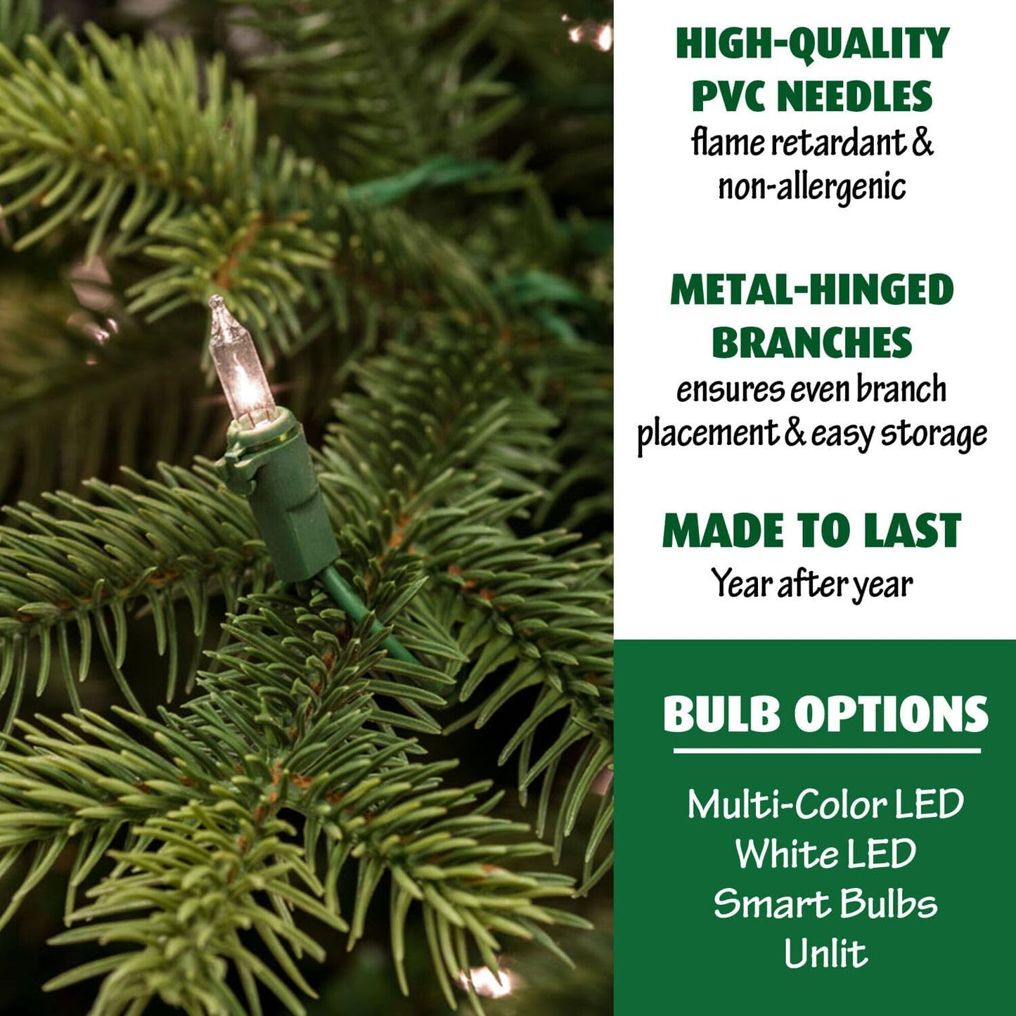 Fraser Hill Farm 7.5-Ft. Carmel Pine Slim Artificial Christmas Tree with White Incandescent Smart Lights and Stand, Prelit Foldable Fake Tree with Realistic Foliage for Home Decoration