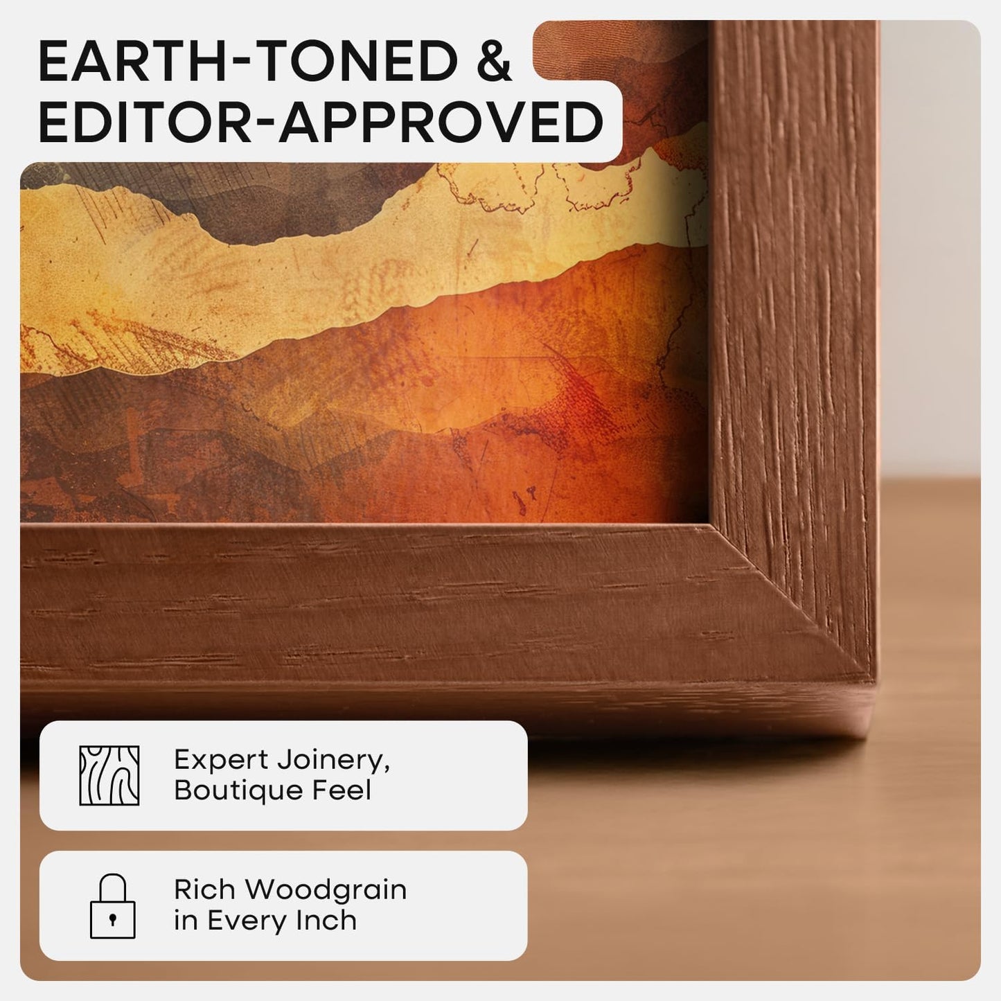 Homeforia 16x20 Picture Walnut Frame, High End Dark Oak 16x20 Wooden Brown Frames with Mat 11x14, 16 x 20 Wood Poster Frame Matted to 11 by 14, 20x16 Hanging Frames, Tempered Glass, Wall Kit, Set of 1