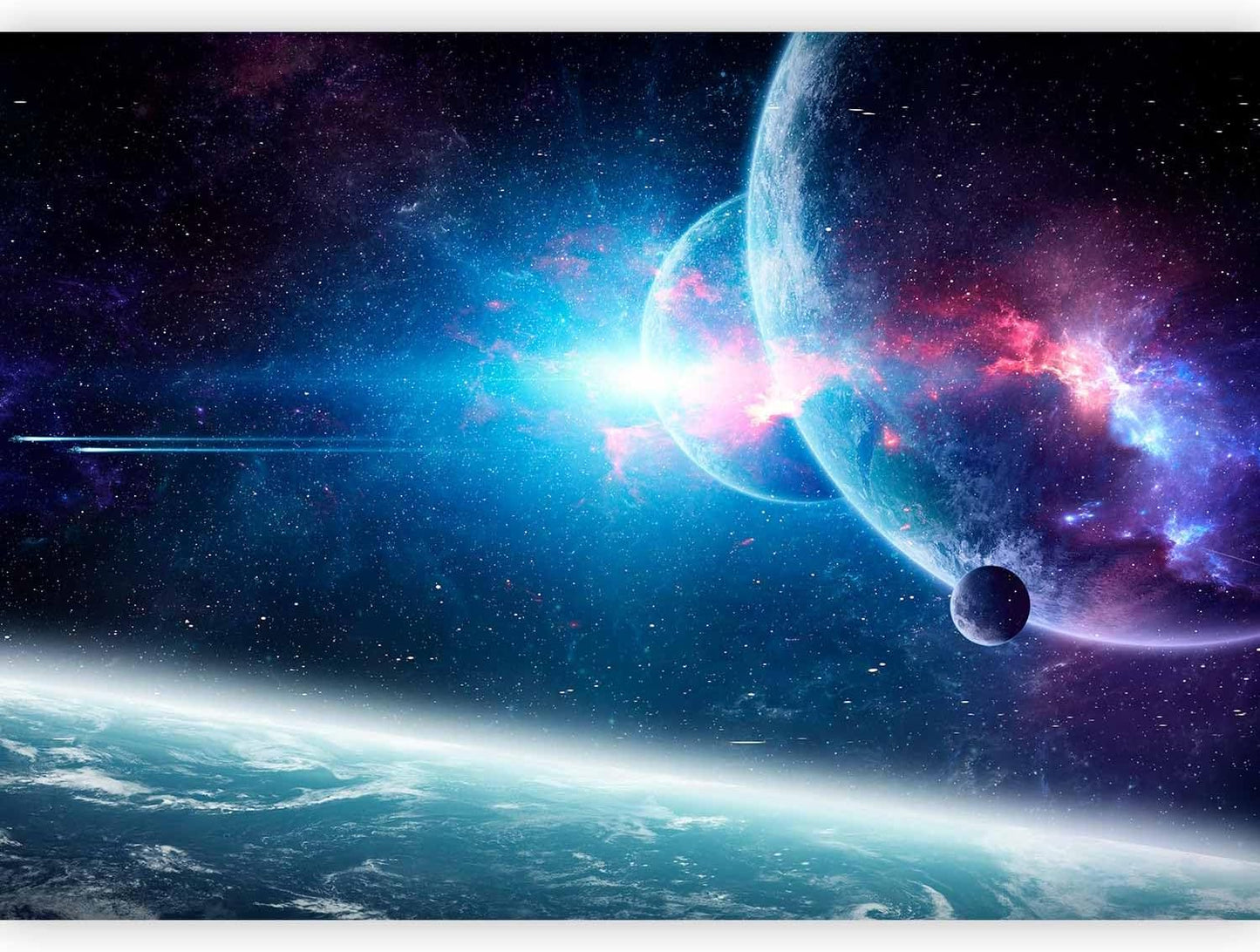 artgeist Wall Mural Cosmos 116x83 in - Peel and Stick Self-Adhesive Wallpaper Removable Large Sticker Foil Wall Decor Print Stars Solar System Universe Space b-C-10047-a-a