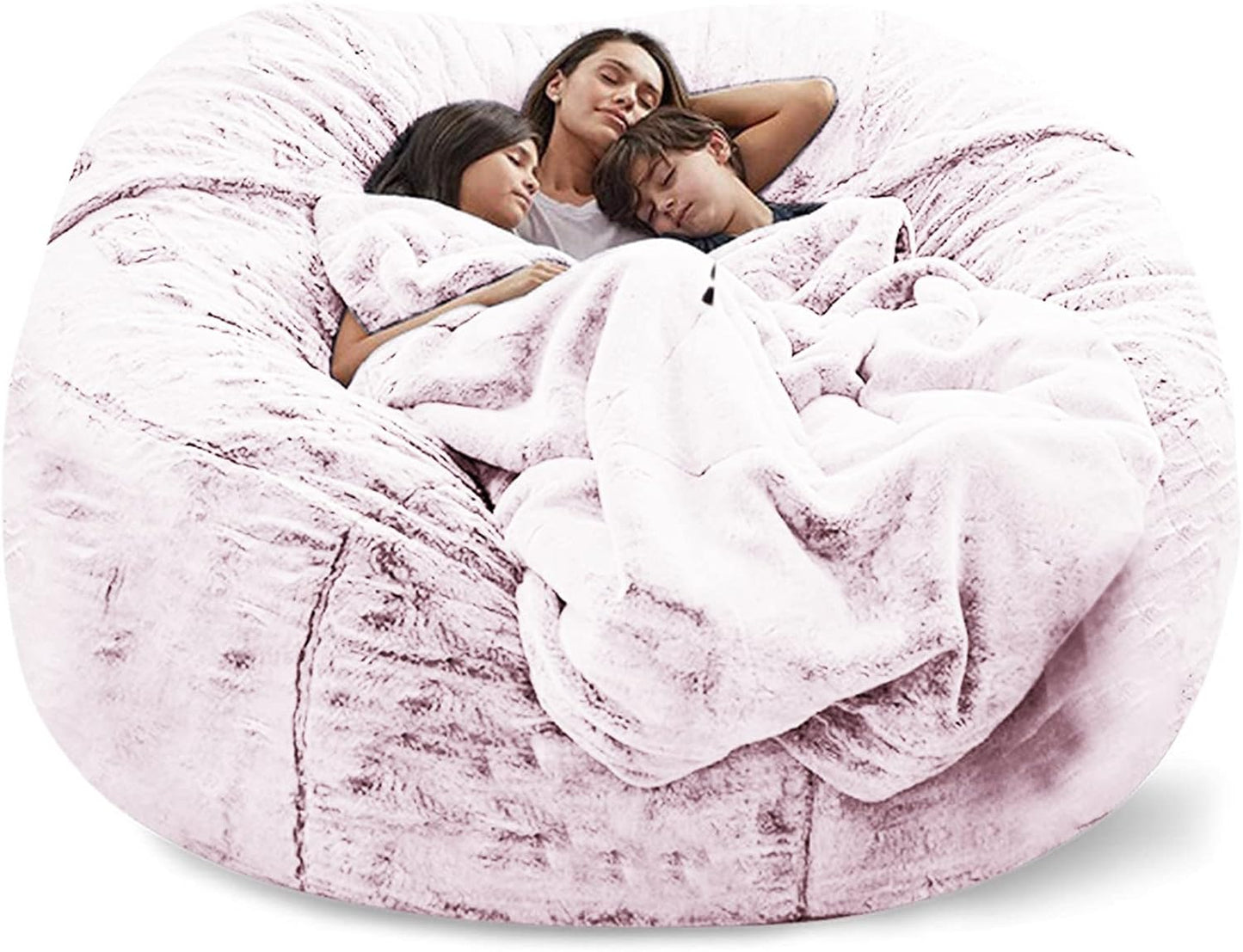 Big Huge Giant Bean Bag Chair for Adults, (No Filler) Bean Bag Chairs in Multiple Sizes and Colors Giant Foam-Filling Required- Machine Washable Covers, Double Stitched Seams (Blood red,5FT)