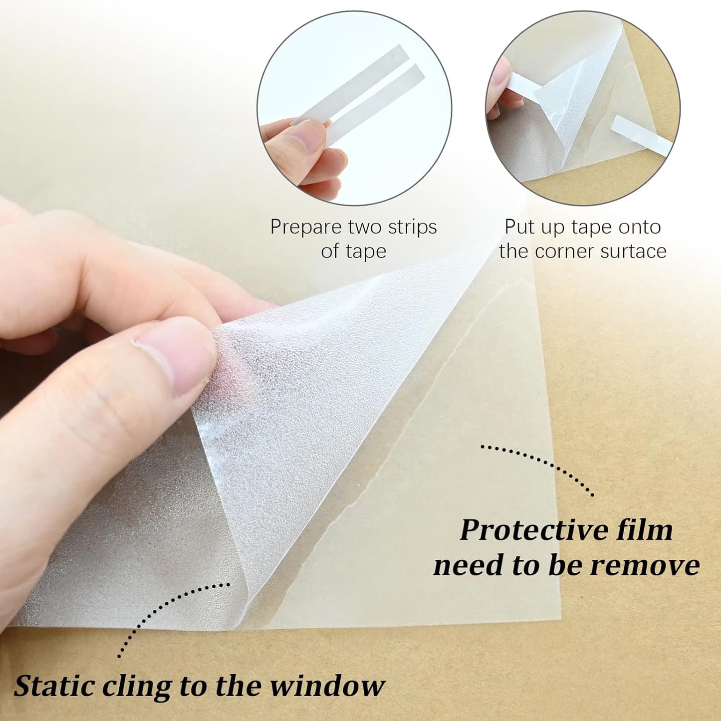 Window Privacy Film, Frosted Glass Static Cling Non-Adhesive Window Cover for Bathroom UV Sunlight Blocking Heat Control for Home Decorative Frosting Pure Matte White Size 23.6 x 78.7 Inches