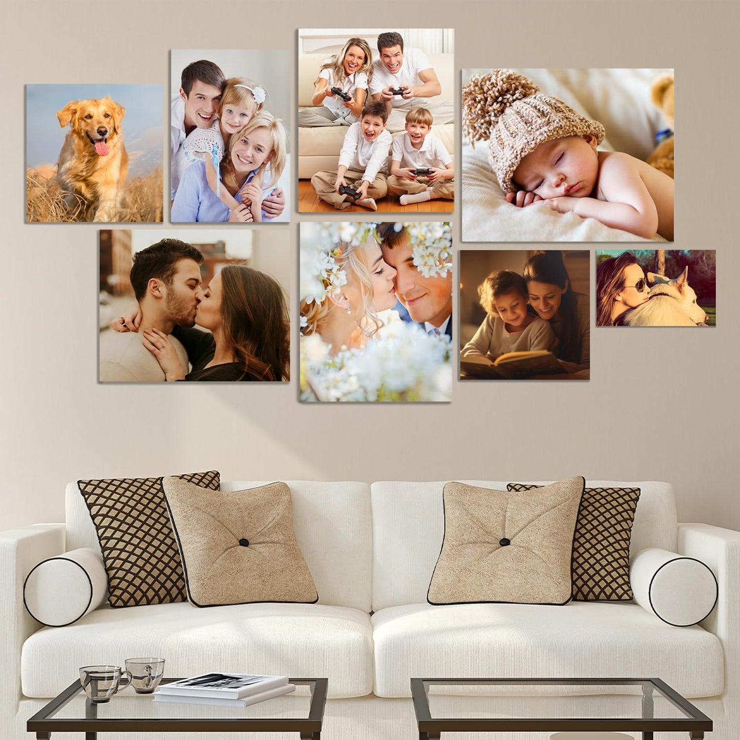 YUNART Ship Next Day - Custom Canvas Prints with Your Photos, Personalized Canvas with Pictures Print for Wall Art Bedroom, Customized Photo Gifts for Couple Men Women Mom Baby Dog Family - 11"x14"