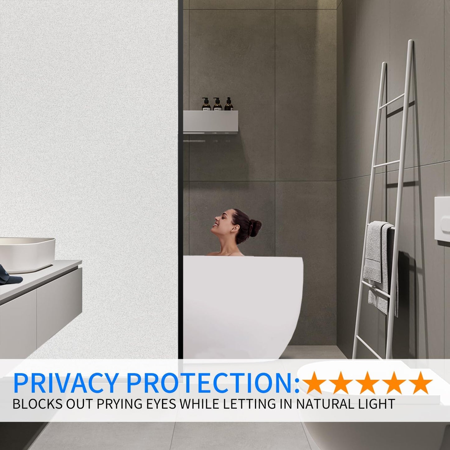 Window Privacy Film with Installation Tools, Static Cling, Anti UV, Heat Control, Ideal for Home Shower Office Glass Door (White Frosted, 17.5X118.1Inch)