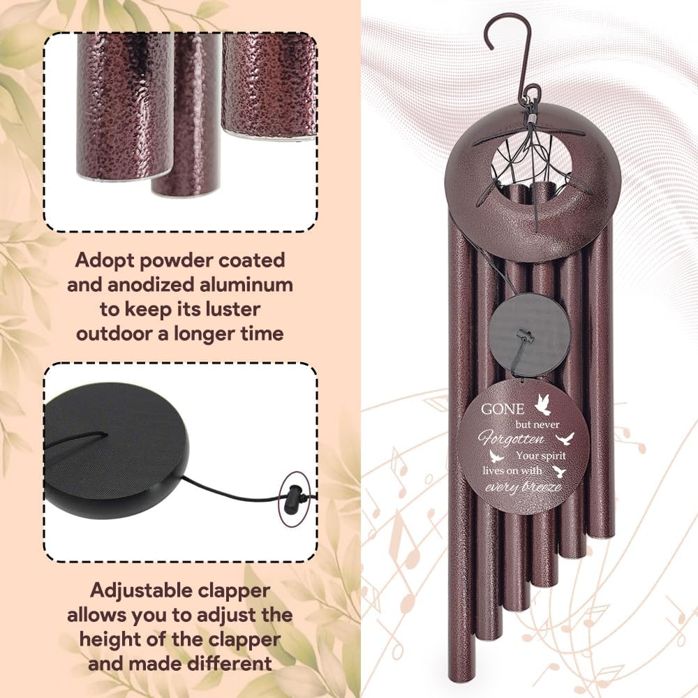 Personalized Sympathy Wind Chime, Memorial Wind Chimes in Memory of a Loved One Gift, Memorial Gifts Wind Chimes for Outside Patio Home or Garden Decor