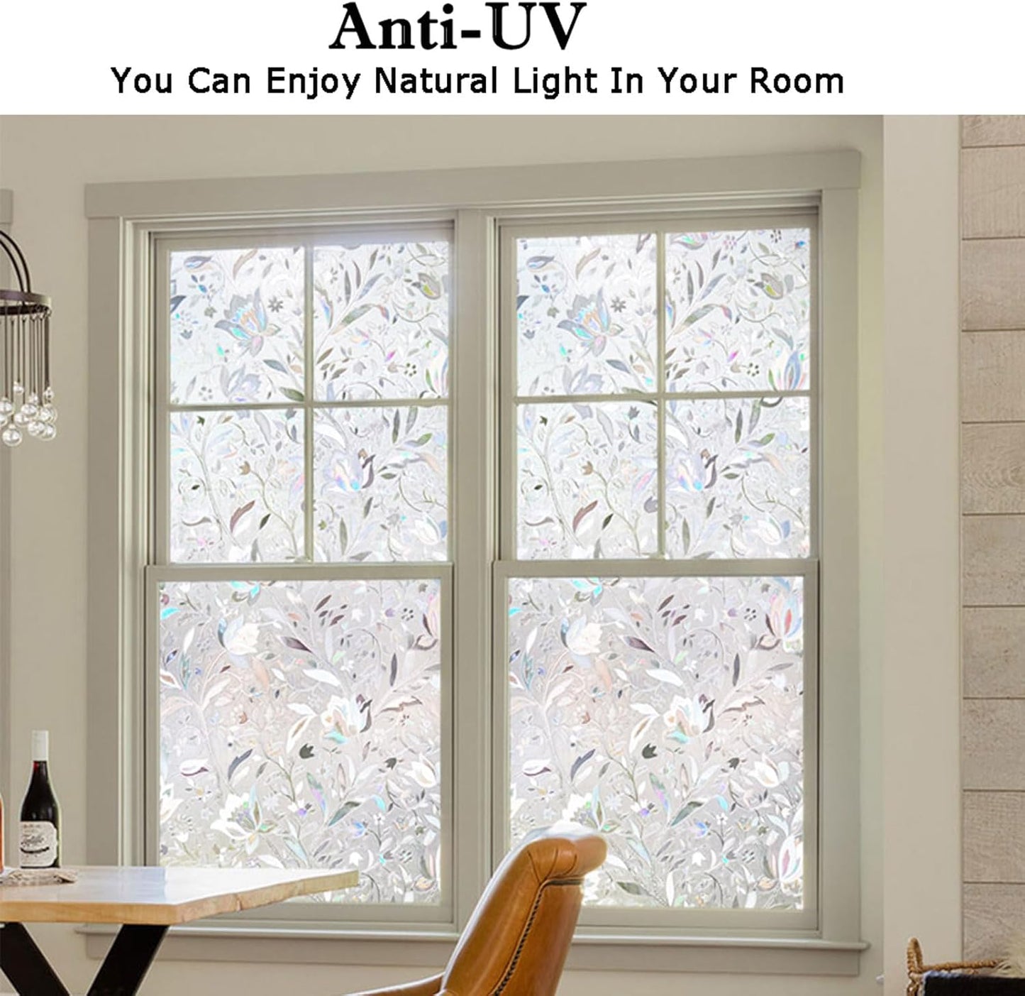 Kromapolis Window Film, Window Privacy Film, Vinyl Glass Covering, Stained Glass Decorative Film, Window Film Privacy Frosted, Static Window Clings, Non-Adhesive, No-Glue (45.2 x 78.7 inch)