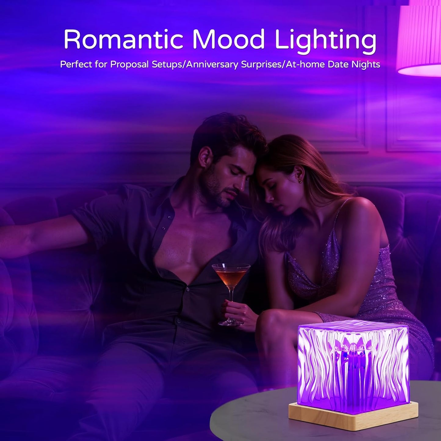Northern Lights Projector Rechargeable, Luminorthe Cube Lamp Lava Lamp Ambient Lighting Galaxy Projector with 16 Colors and Aurora Drift Effects for Room Decor Teen Girl Gifts Classroom - Cordless