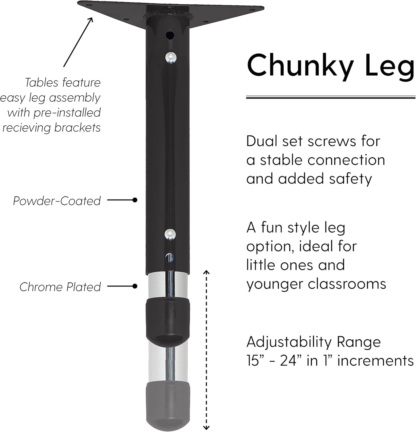 Factory Direct Partners FDP Rectangle Activity School and Classroom Kids Table (36 x 60 inch), Toddler Leg, Adjustable Height 15-24 inches - Maple Top and Black Edge