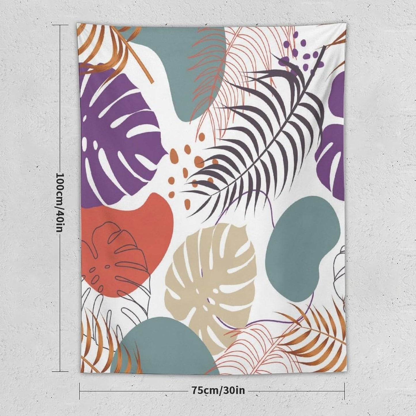 ICMOLYYENLO Tropical Green Leaves Tapestry, Exotic Leaves Beautiful Bedroom Wall Hanging, Floral Poster Blanket for Bedroom Living Room Dormitory Apartment 50x60 Inch