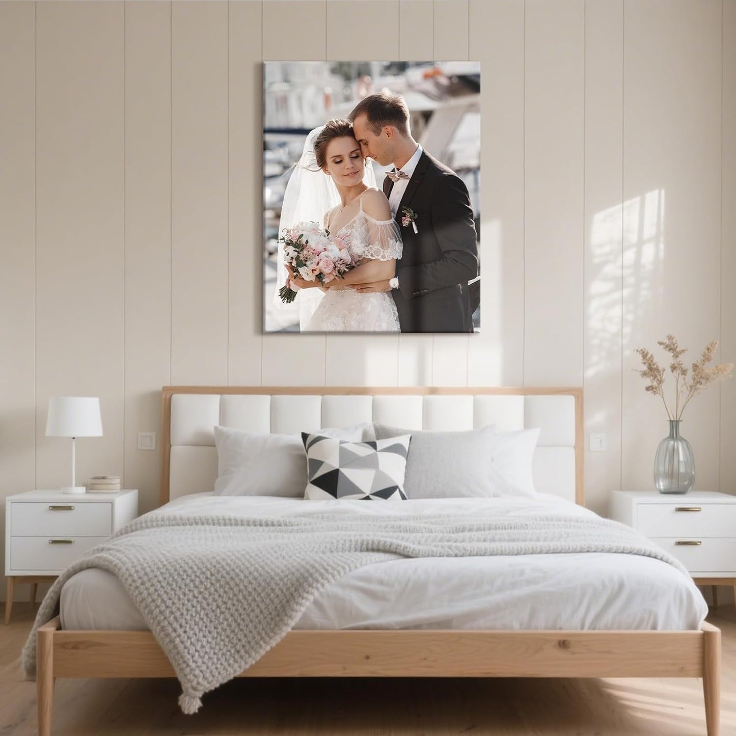 Personalized Custom Canvas Prints with Your Photos & Text, Customized Picture Print, Transform Own Images Into Framed Wall Art Digitally Printed Photo to Canvas, Keepsakes Gifts for Family 16x20’’