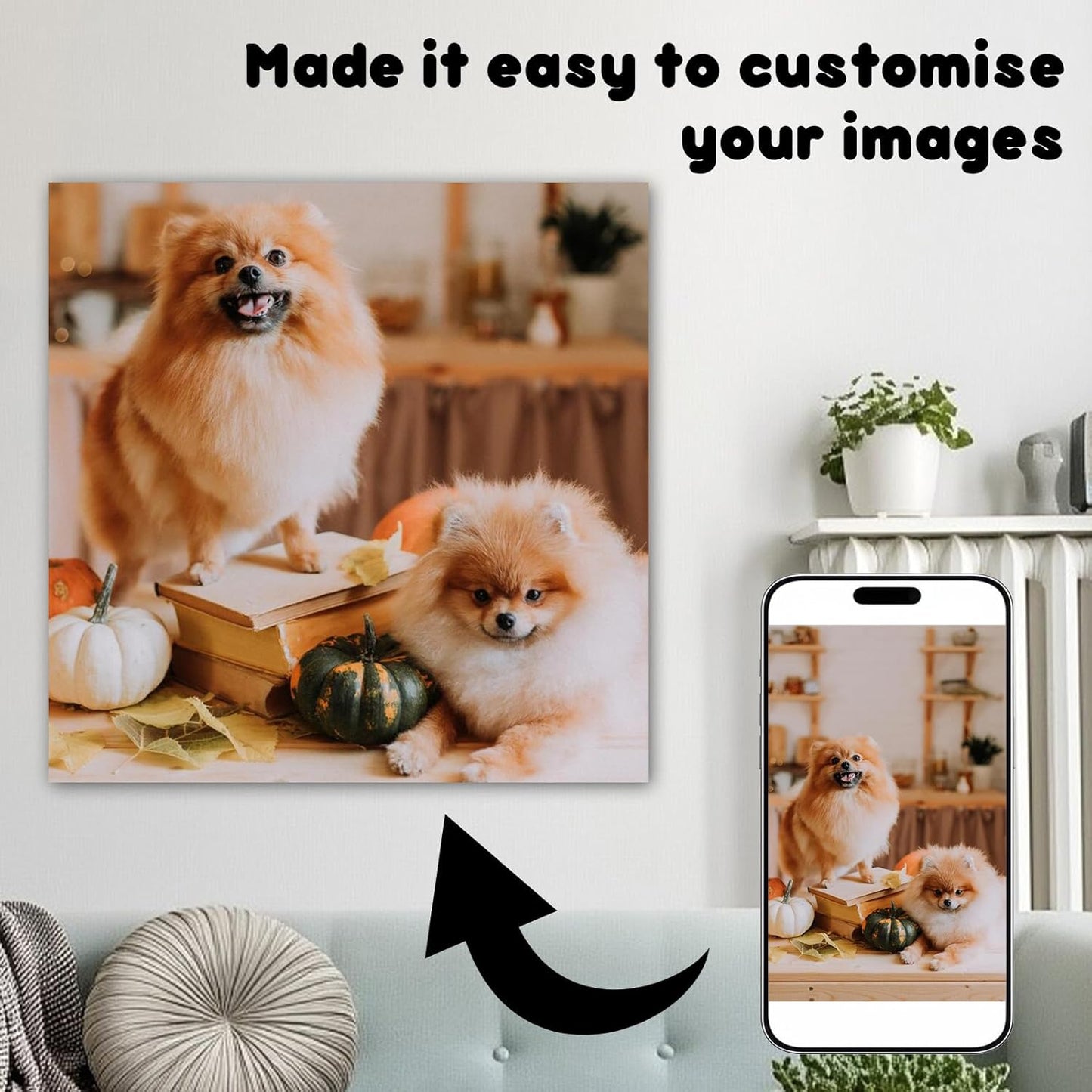 Custom Canvas Prints With Your Photos, Personalized Custom Canvas Wall Art, Customized Wall Art For Bedroom Unique Gift For Christmas Valentine'S Day Wedding Housewarming For Mom Women And Men 24×24