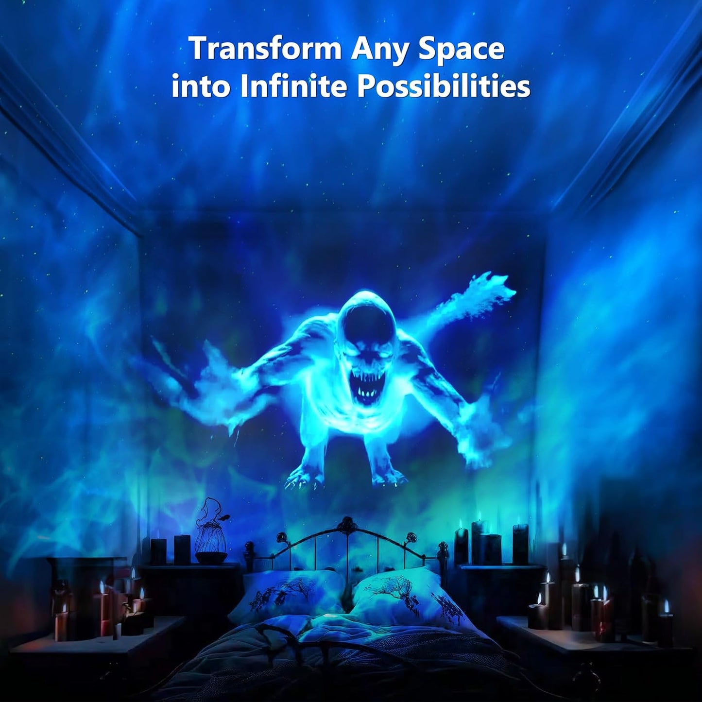 Brizled 3D Galaxy Projector, 4K Glasses-Free 3D Holographic Projector with 90+ Dynamic Themes, Star Light with Stereo Bluetooth Speaker, Remote Nebula Night Light for Room Halloween Christmas Decor