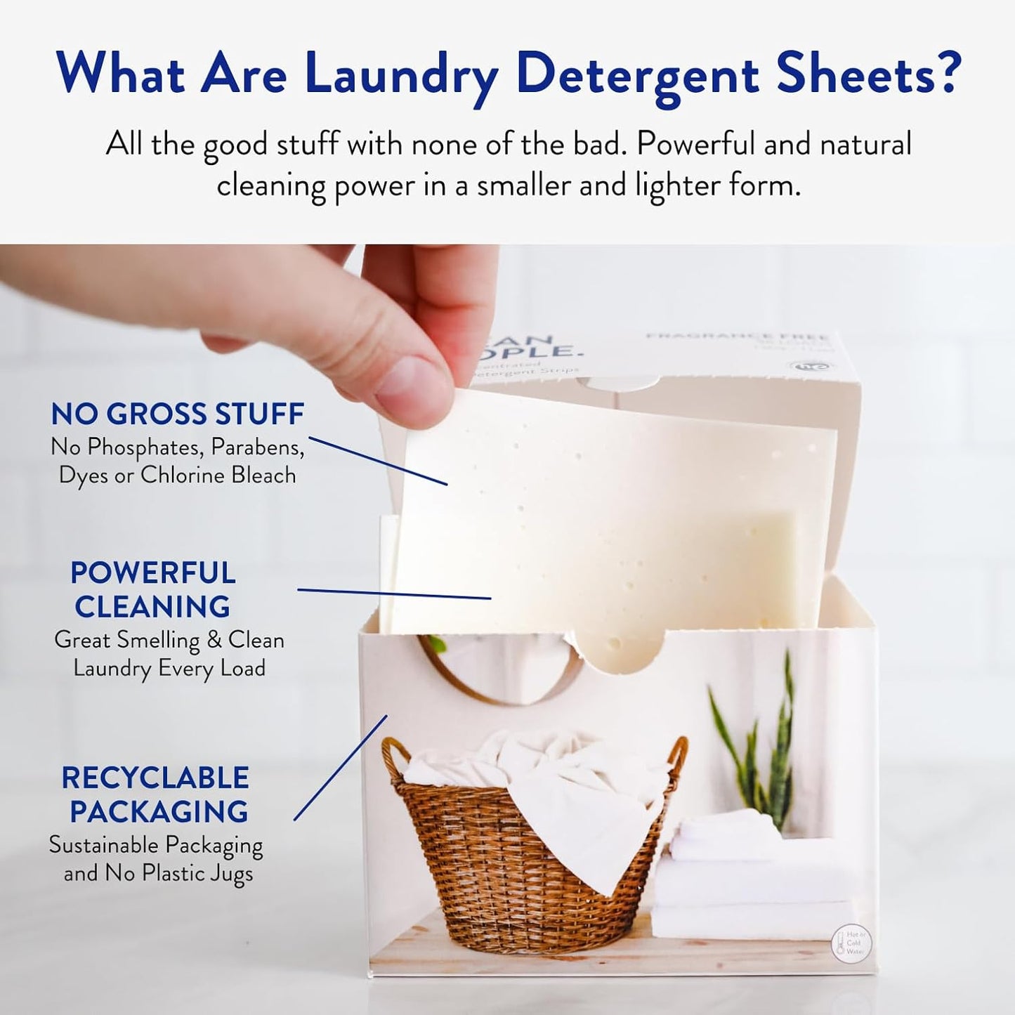 The Clean People Laundry Detergent Sheets - Laundry Soap - Ultra Concentrated, Recyclable Packaging, Stain Fighting - Lavender, 192 Pack