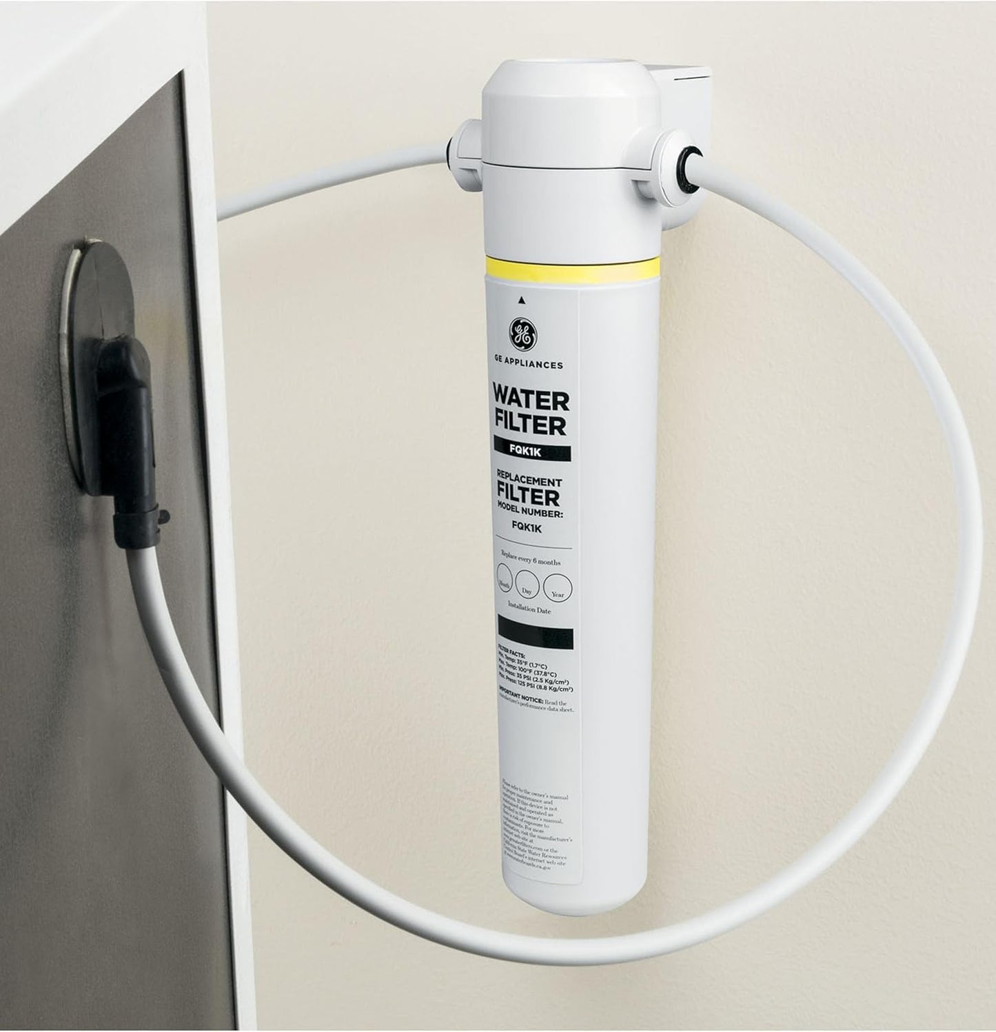 GE FQK1K Under Sink Water Filter | Replacement for Water Filtration System | Easy Install | Reduces Sediment, Rust & Other Impurities from Water | Replace Every 6 Months for Best Results | 1 Filter