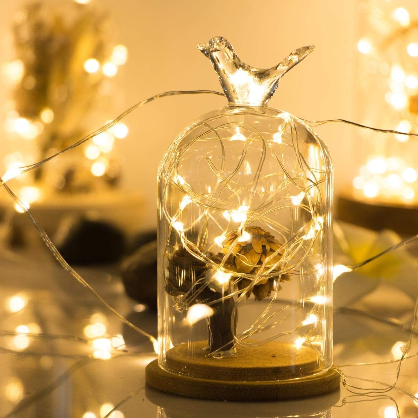 ANJAYLIA Fairy Lights, 4 Pack String Lights Battery Operated 10ft 30 LED Twinkle Lights for Wedding, Bedroom, Party, Christmas, Warm White