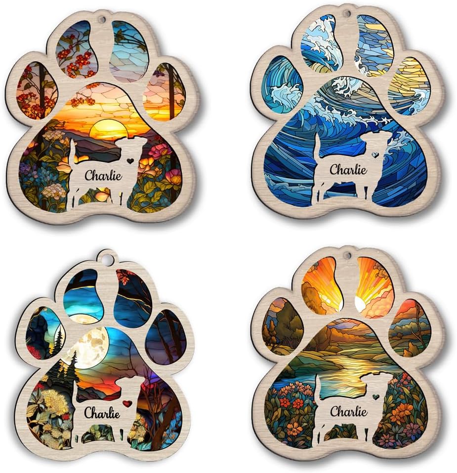 IZI POD Personalized Corgi Suncatcher Dog Memorial Gifts, Custom Corgi Ornament Christmas Tree, Pet Remembrance Gift, Loss of Dog Sympathy Gift, Pets Memorial Ornament, Pet Loss Suncatcher