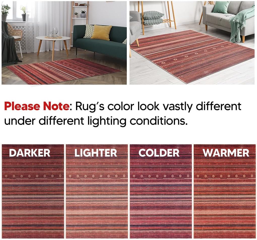 Keen Home Design 2x10 Rug - Machine Washable Runner with Non-Slip Backing, Ideal for Hallway, Entryway, Kitchen, Laundry Room - Vintage, Easy Clean, Durable, Low Pile Rug - (2'6" x 10')