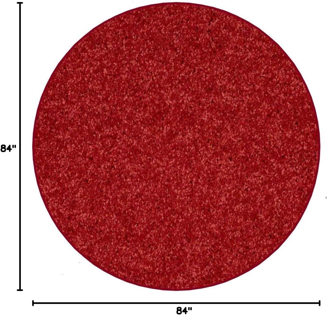 KOECKRITZ Soft and Colorful Kids Classroom Area Rugs (Passes Flammability Pill Test) Many Sizes and Bright Colors to Select from (7' Round, Fire Engine)