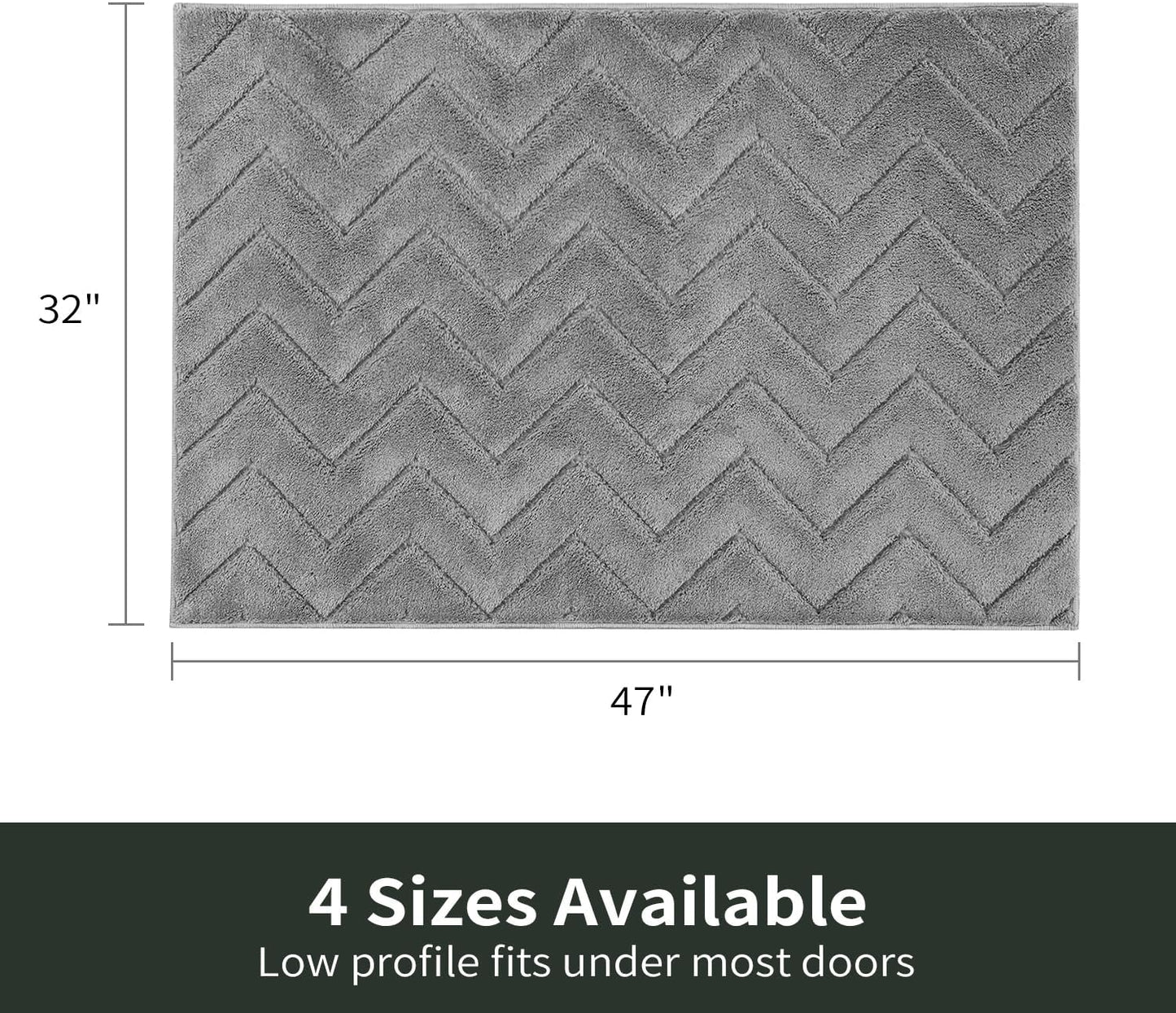 Stiio Dirt Trapper Door Mat 32x47 Inches, Front Doormat Indoor Outdoor Entrance Low Pile, All-Season, All-Weather Absorbent Entry Rug, Washable Non Slip Rug for Entryway, Grey