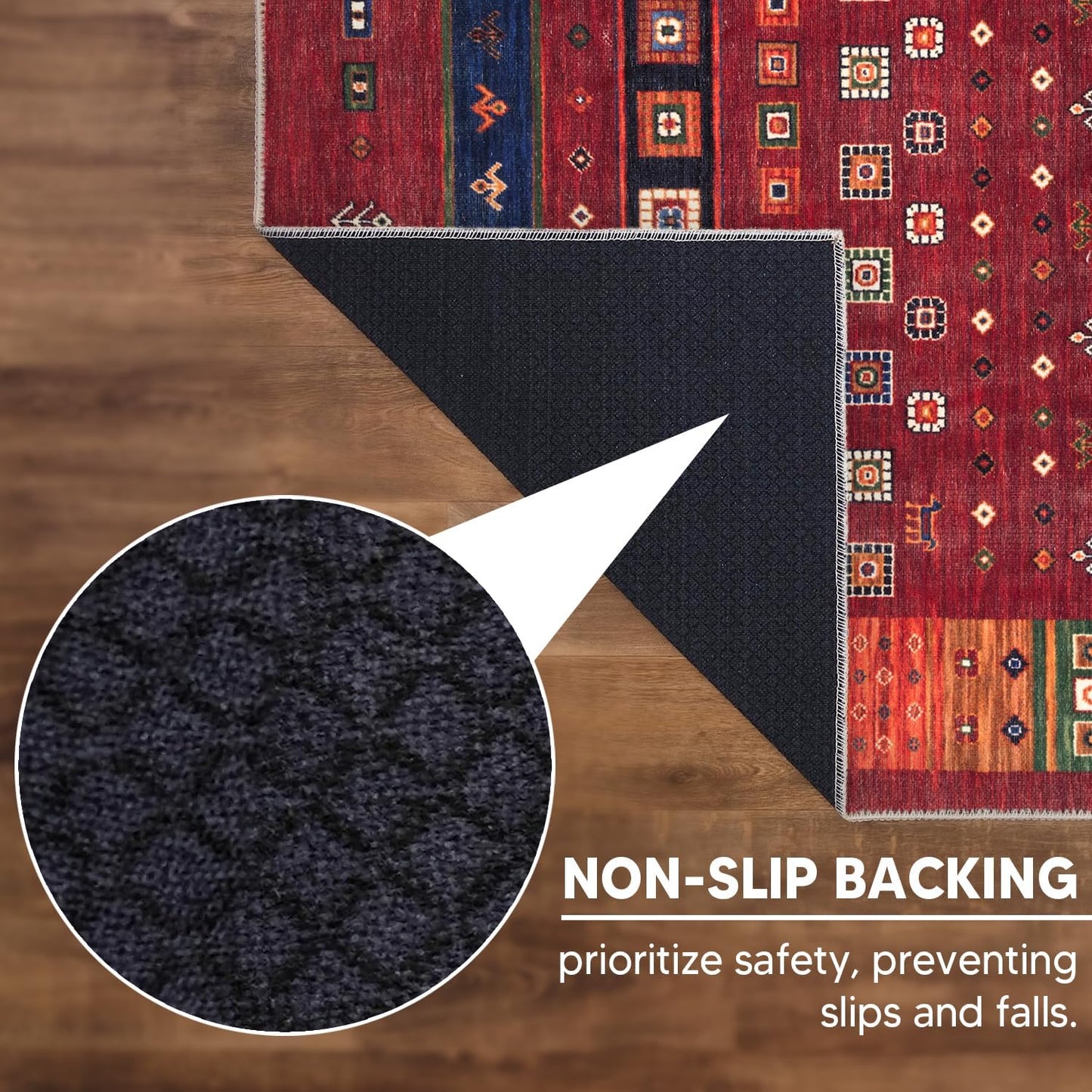 Keen Home Design 2x3 Rug - Machine Washable Entry Rug with Non-Slip Backing, Ideal for Enteryway, Kitchen, Bathroom, Laundry Room - Vintage, Easy Clean, Durable, Low Pile Rug - (2' x 3')