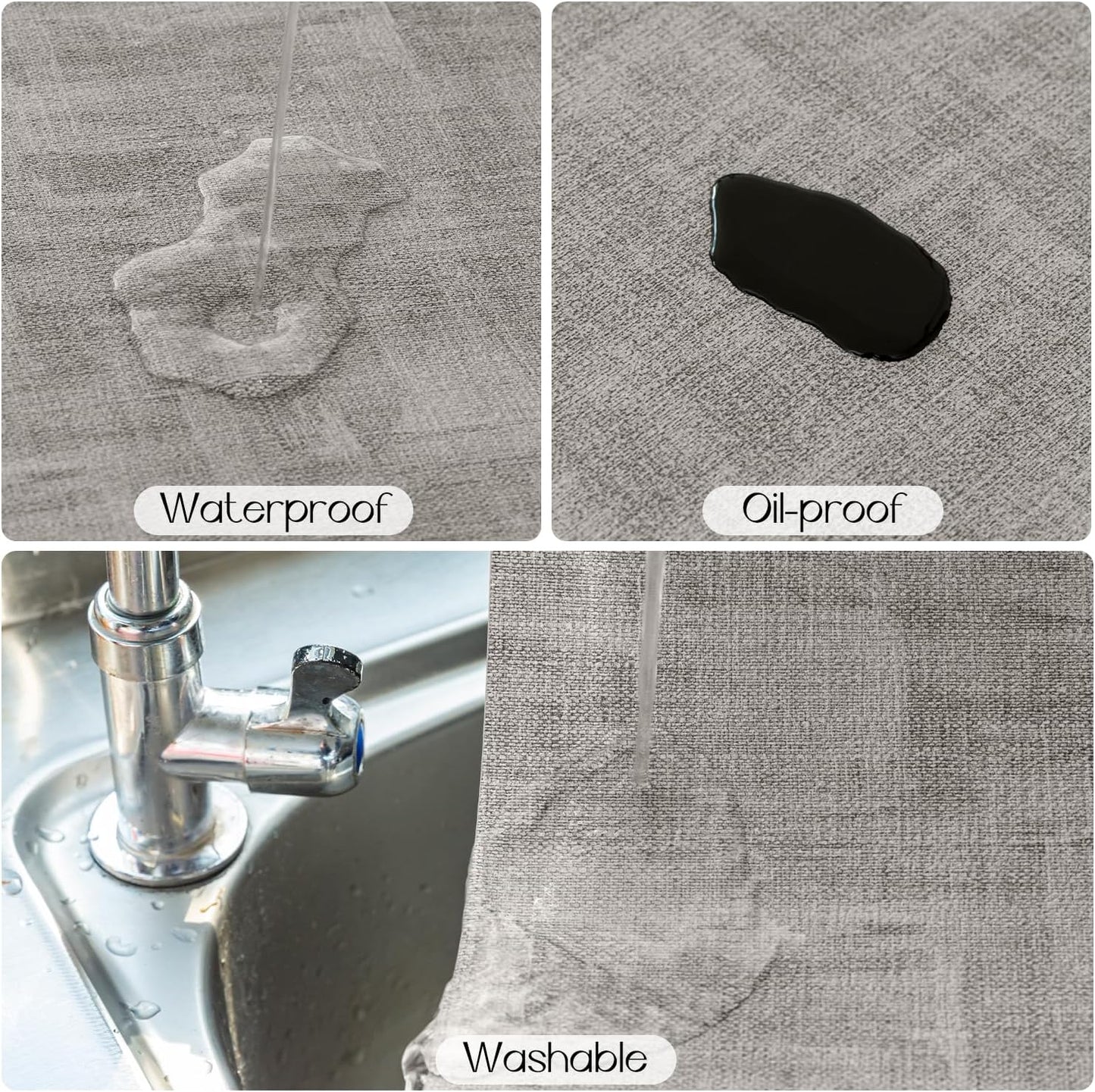 Romanstile Reversible Vinyl Placemats Set of 4, Faux Leather 100% Waterproof Oil-proof Wipeable Place Mats, Heat Resistant Dual Sided Table Mats for Kitchen/Dining/Party (Grey Nave Blue, 12 x 17 Inch)