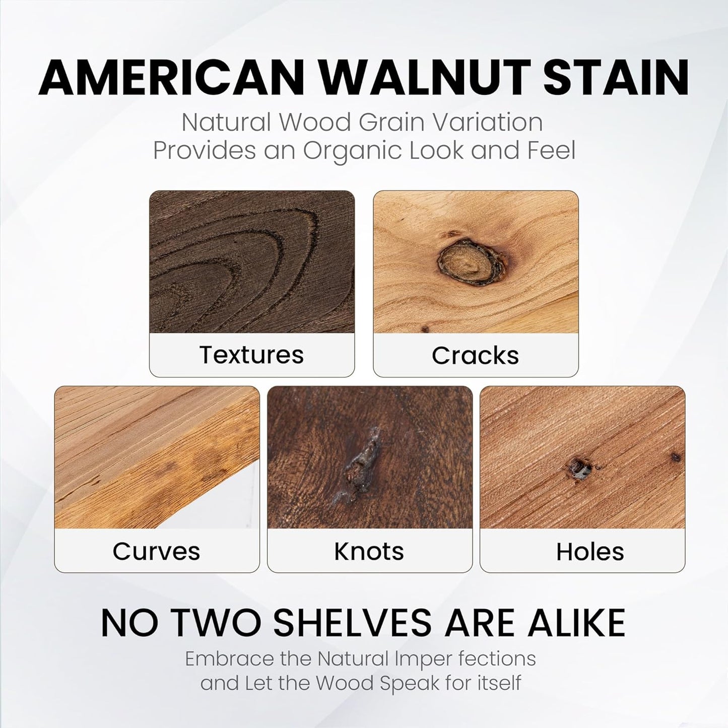 Floating Shelves for Wall, 36"x9.3" Rustic Solid Live-Edge Elm Wood Wall Shelves, Heavy-Duty Floating Shelves with Invisible Brackets, Set of 2 for Living Room, Bedroom, and Kitchen, Natural Finish