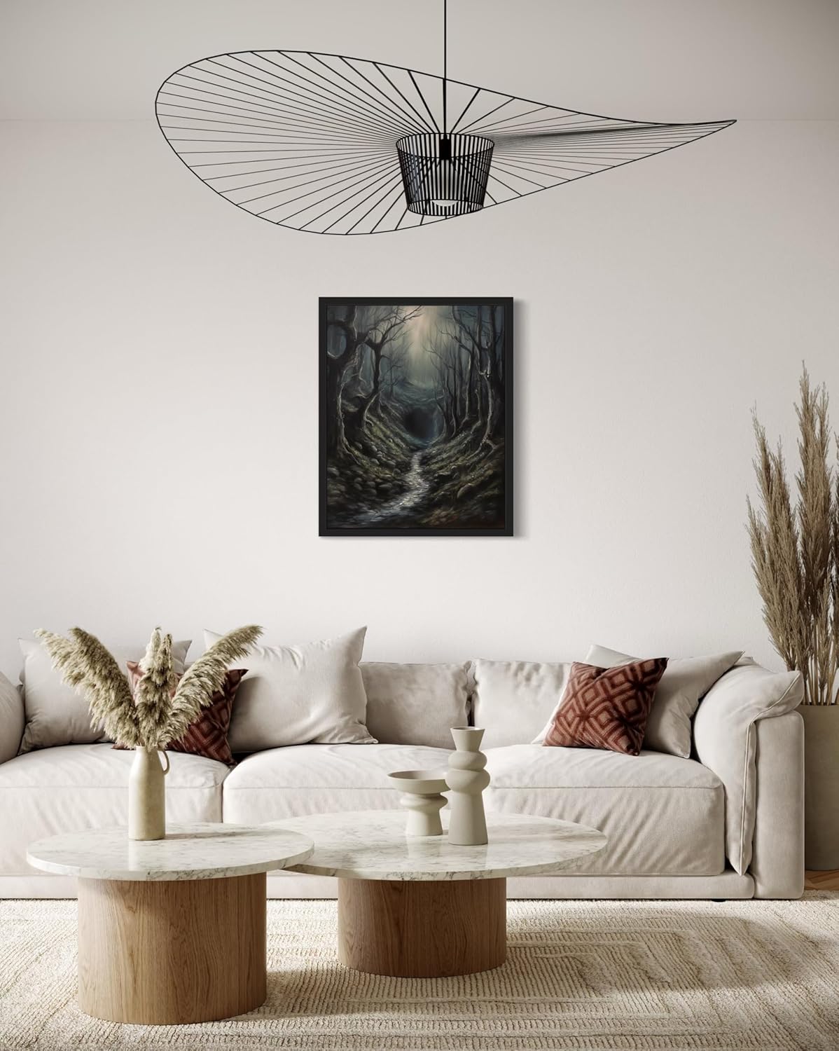 Dark Tunnel Poster Art Print, Halloween Scary Vintage Wall Art Academia Spooky Painting Decoration for Horror Prints, Gothic Posters Bedroom Decor 89 (Dark Tunnel, 8 x 10 inches, Black Frame)