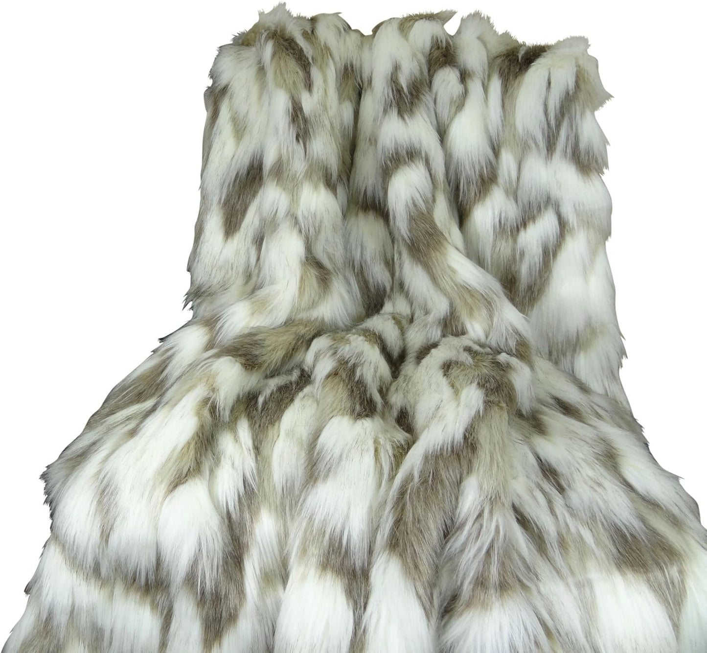 Ivory Faux Fur Oversized Blanket & Bedspread - Tibet Fox Fur - Ivory Beige Luxury Faux Fur - Throw Blanket - Luxury Soft Faux Fur, Handmade in USA, 16445