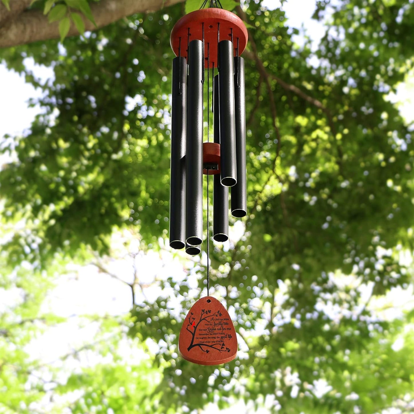 Memgift Memorial Wind Chimes for Outside Sympathy Gifts for Loss of Loved One Cardinal Wind Chimes for Outside Outdoors Bereavement/Funeral Gifts for Loss of Mom Dad