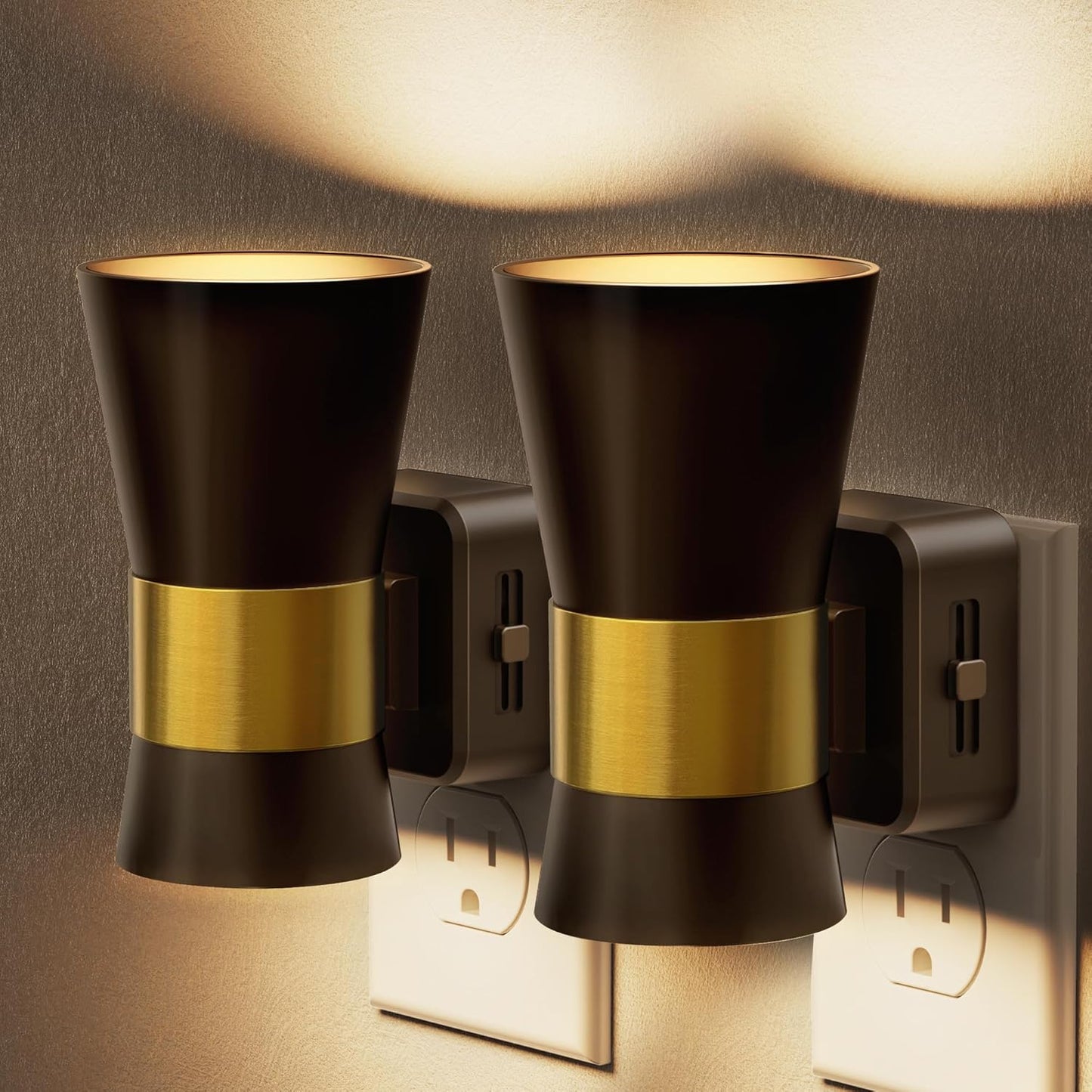 Briignite Night Light Plug into Wall, Vintage Dimmable LED Night Lights 0-100LM with Auto Dusk to Dawn, Christmas Gifts, 1W 3000K Country Night Light from for Bathroom, Hallway, Bedroom, Kids, 2 Pack