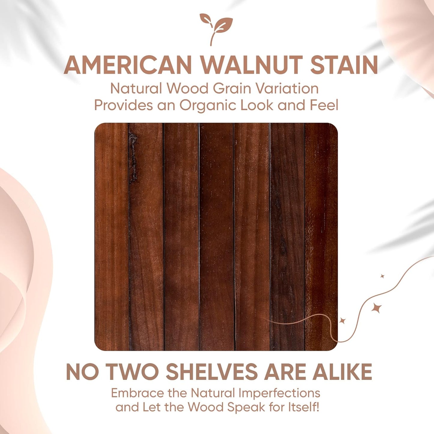 Homeforia Walnut 12 inch Floating Shelf, High End Solid Real Wood Small 12inch Floating Shelves for Wall Mounted, Dark Brown 12in Floating Shelves, Heavy Duty Bracket, 12 X 6.5 X 1.75 inches, Set of 3