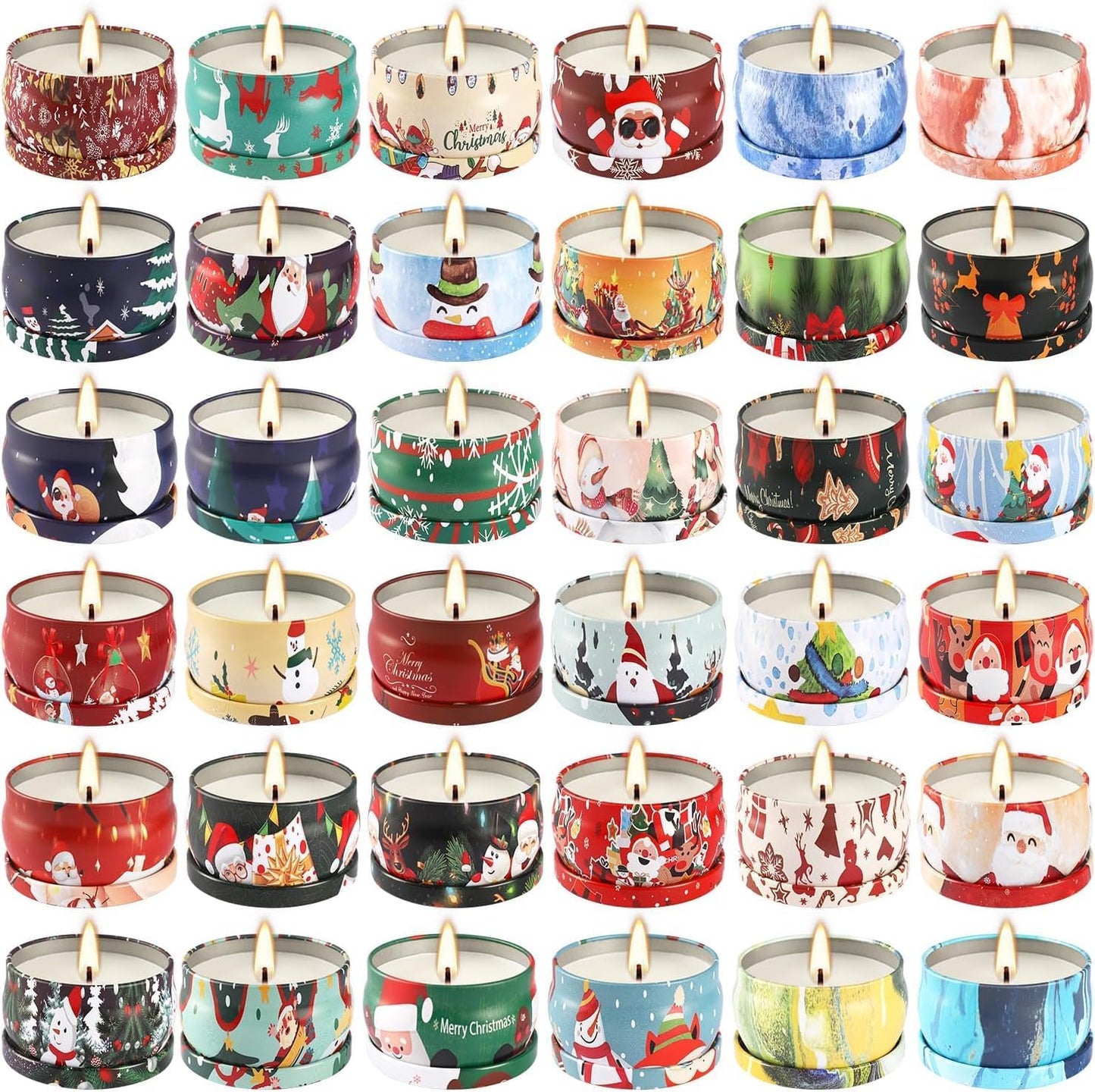 36 Pack Christmas Scented Candles Set for Home, Relaxing Stress Relief, Aromatherapy - Natural Soy Wax and Fragrance - Gifts for Women, Mom, Best Friend, Wife, Birthday