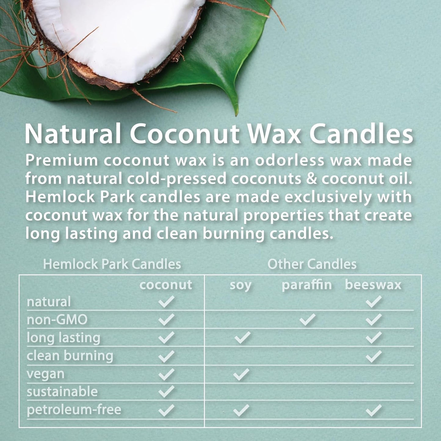 Hemlock Park Wood Wick Candle Handcrafted with Natural Coconut Wax and Essential Oils (Amber & Gold 7.2 oz, Teakwood)