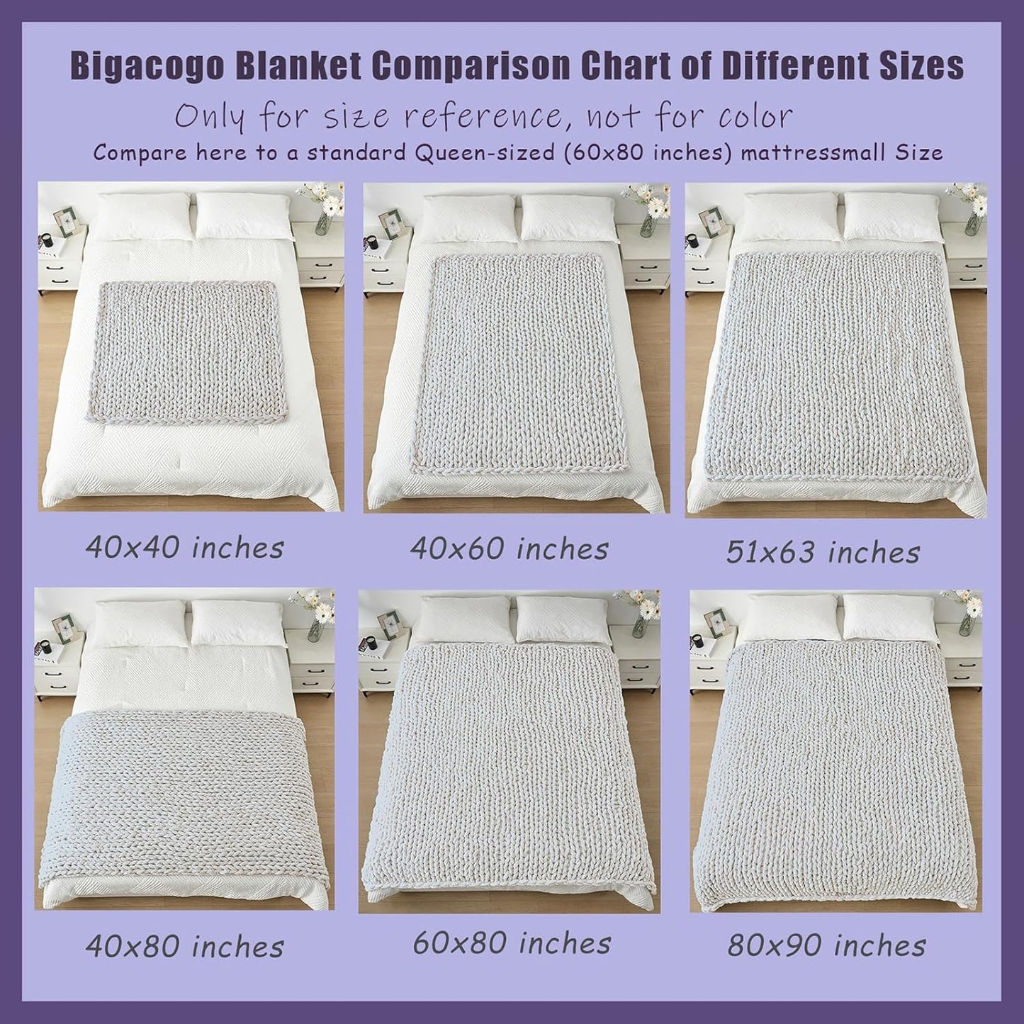 Bigacogo Chunky Knit Throw Blanket for Couch, 40x60 inches, 100% Hand Knitted with Thick Jumbo Chenille Yarn, Cozy Soft Large Rope Knot Cable Crochet Blankets for Sofa Bed Living Room, Peach Fuzz