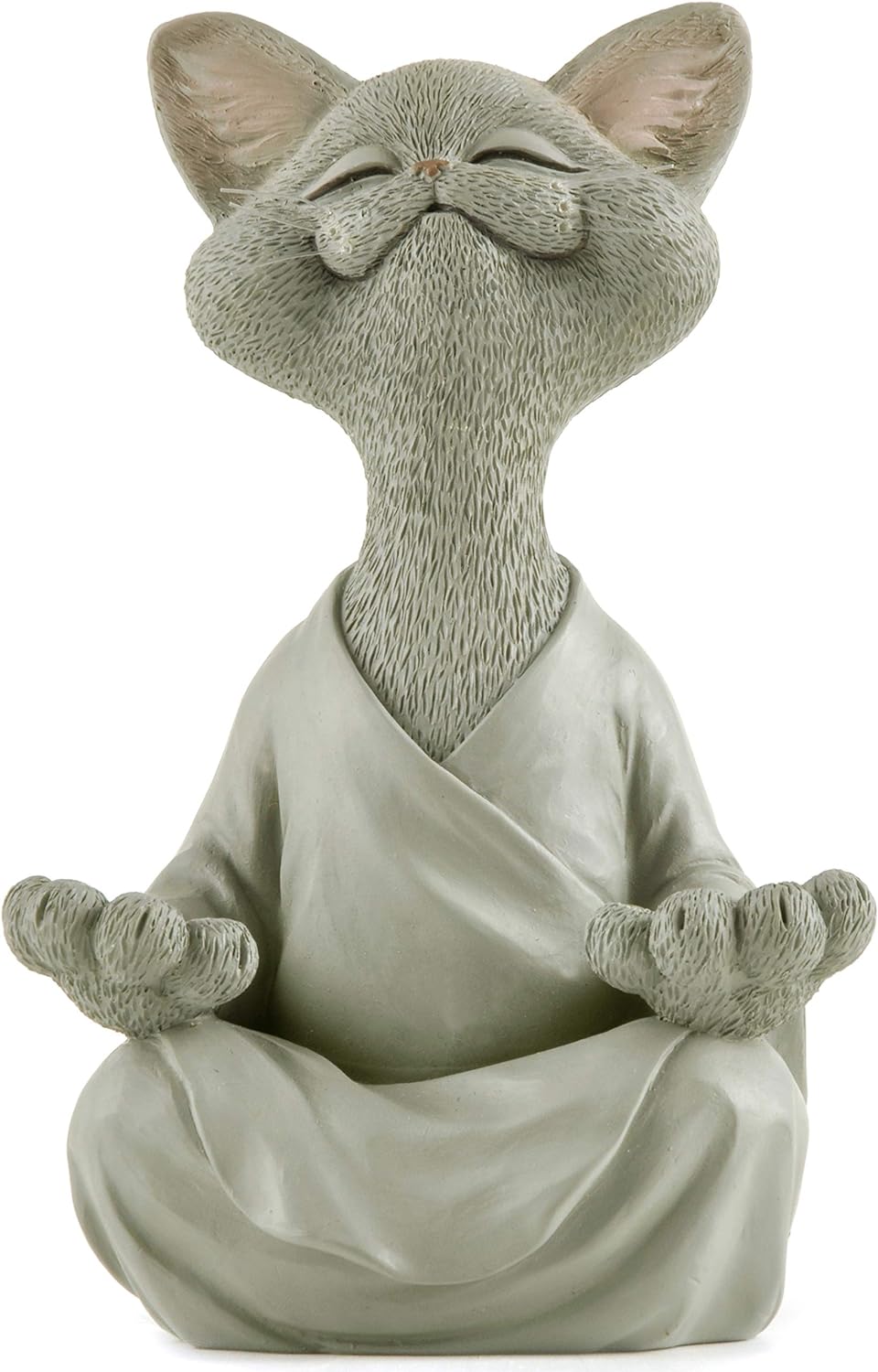 JFSM INC. 5" Whimsical Happy Cat Buddha Figurine – Zen-Inspired Resin Cat Statue – Meditating Animal Sculpture for Mindful Home or Office Decor – Peaceful Gift for Cat Lovers and Yoga Fans