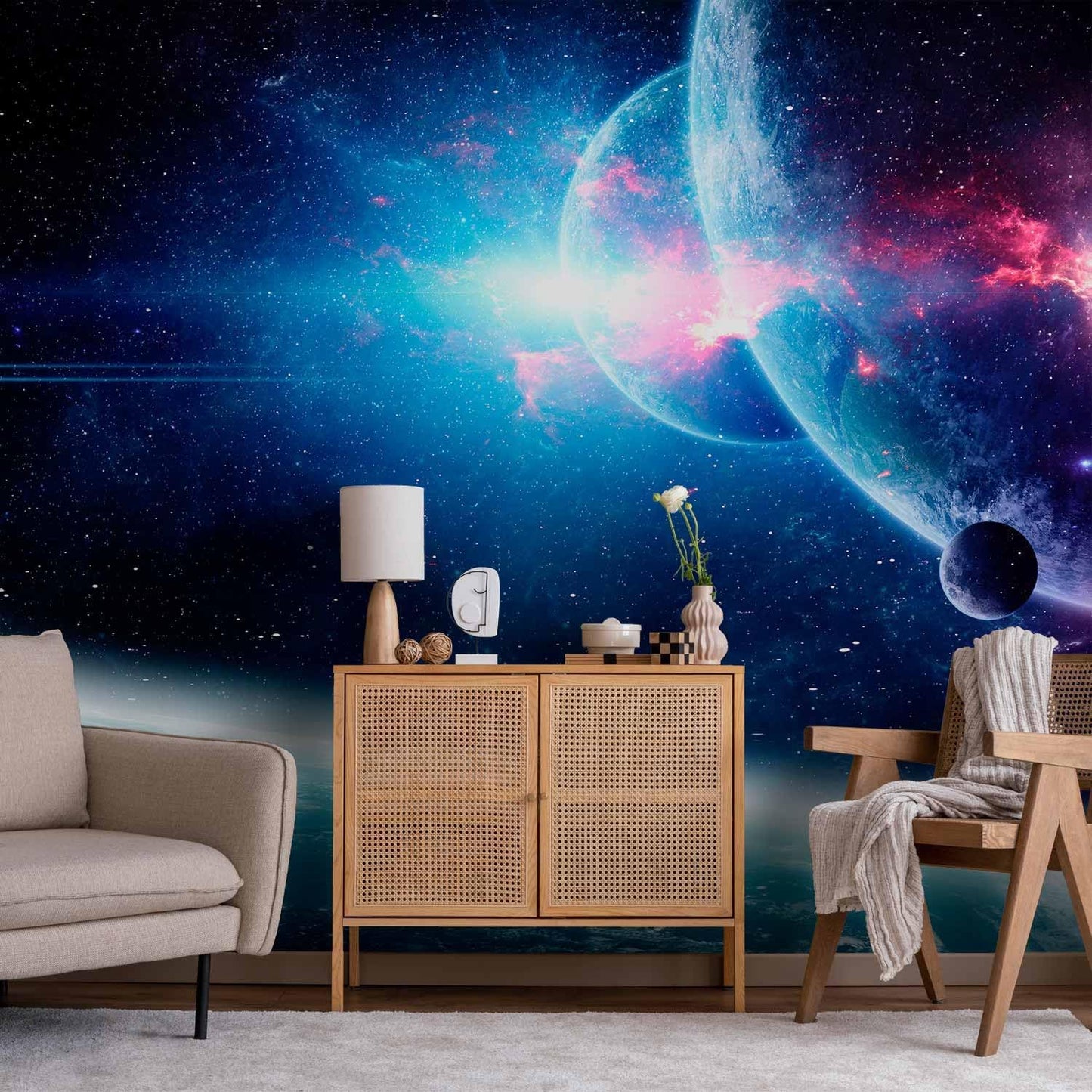 artgeist Premium Wall Mural Cosmos Galaxy 177x124 in - XXL Non-Woven Wallpaper Fleece Wall Decor Photo Print Picture Image Design Stars Solar System Universe Space b-C-10047-a-a