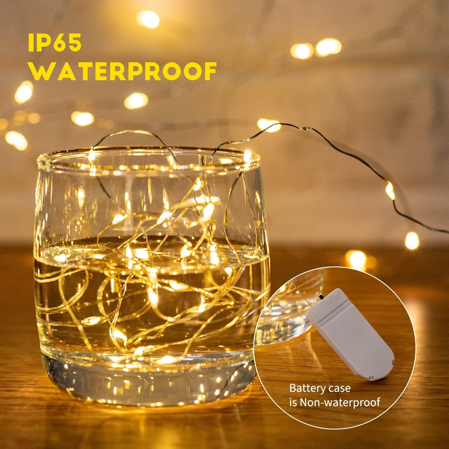 Brightown 24 Pack Fairy Lights Battery Operated String Lights - 7 ft 20 LED Mini String Lights Waterproof Silver Wire Firefly Lights for Vases Mason Jars DIY Crafts Plants Table Centerpieces Wedding