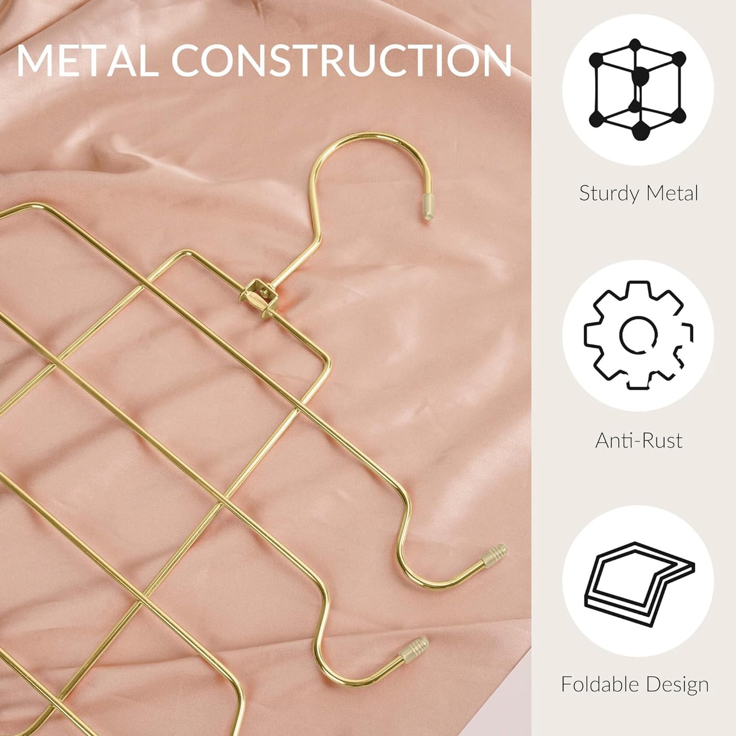 ZEDODIER Tank Top Hanger, 2 Pack Space Saving Bra Hangers, Non-Slip Hanging Sport Bras Holder, Closet Organizers and Storage for Camisoles Tank Tops Bras Ties Swimsuits Strappy Dress, Gold