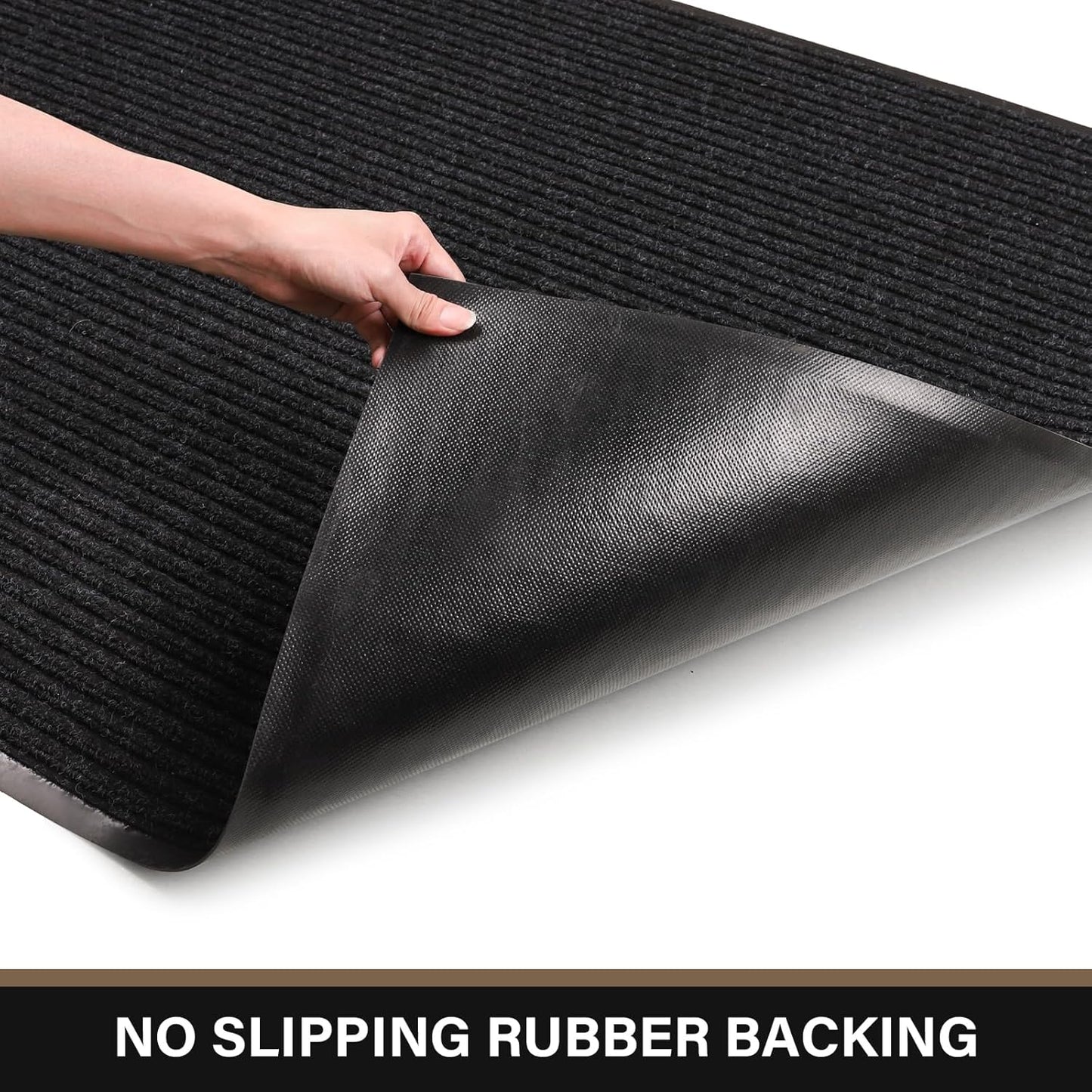 Large Front Door Mat, 48" x 36" Durable Front Doormat, Heavy Duty Large Welcome Door Matt for Home Entrance, No Slip Rubber Low Profile Door Mats for High Traffic Area
