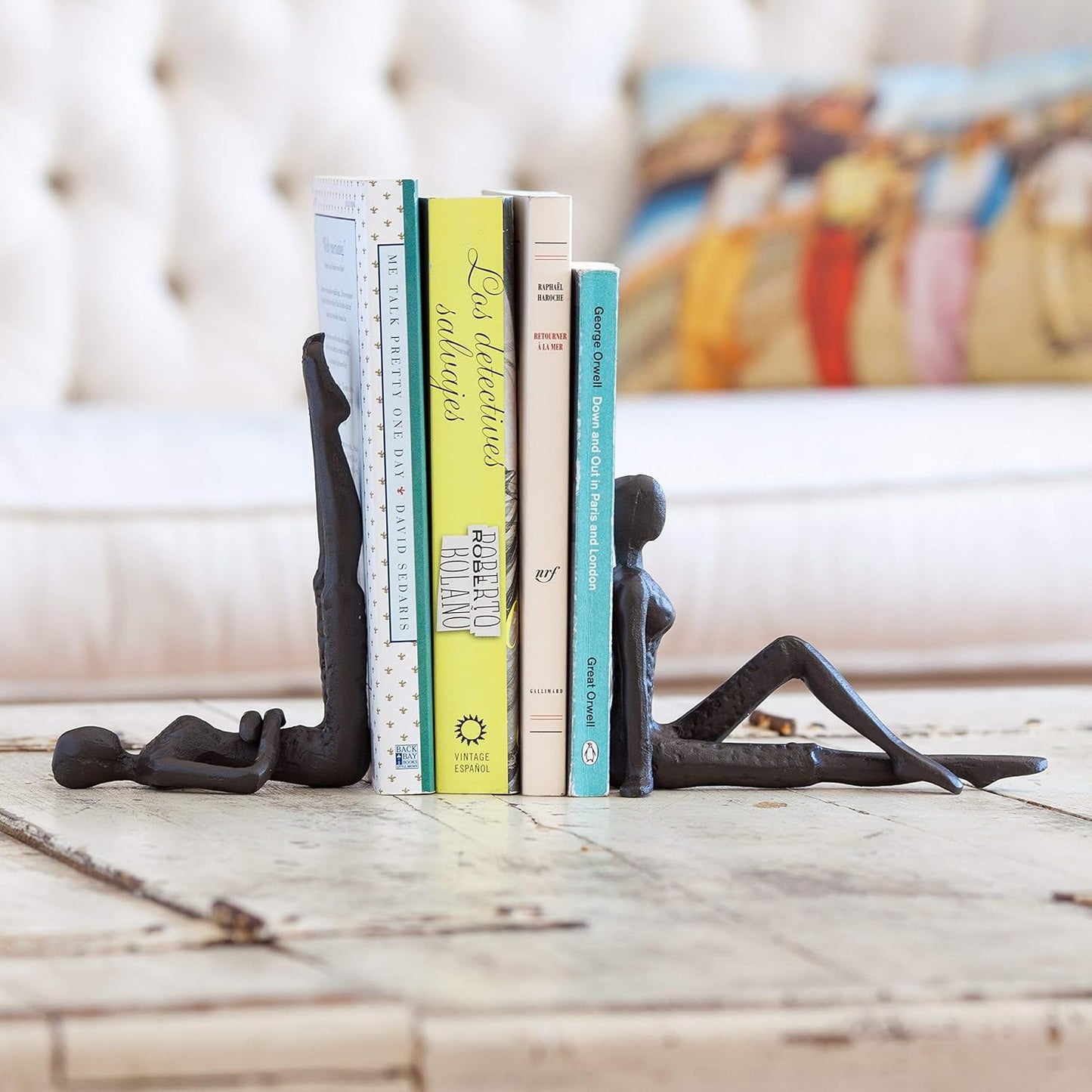 Danya B. ZI11217 Contemporary 2 Piece Ladies Stretching Cast Iron Metal Art Bookend Set