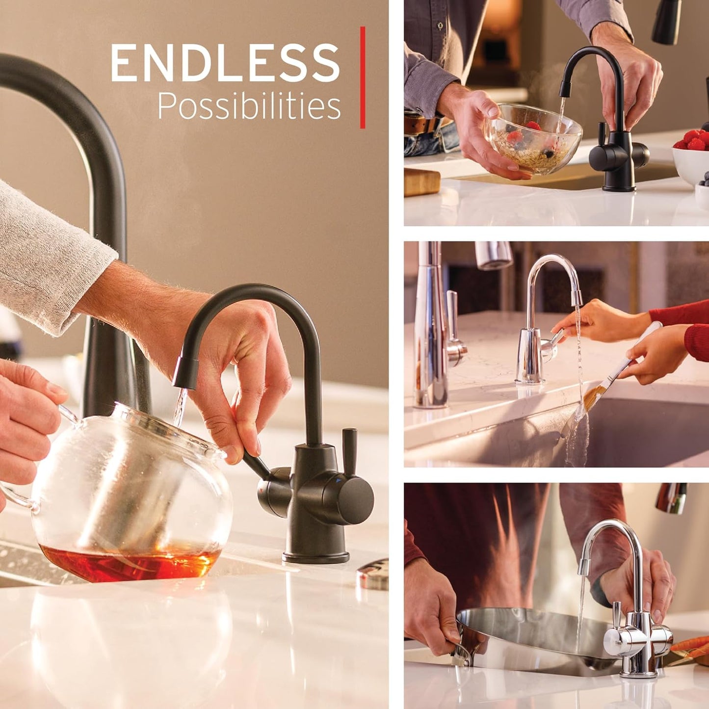 InSinkErator HOT250 Instant Hot Water Dispenser System, Single-Handle Faucet & F-1000S Standard Under Sink Water Filtration System for Instant Hot and Cold Water Dispenser System