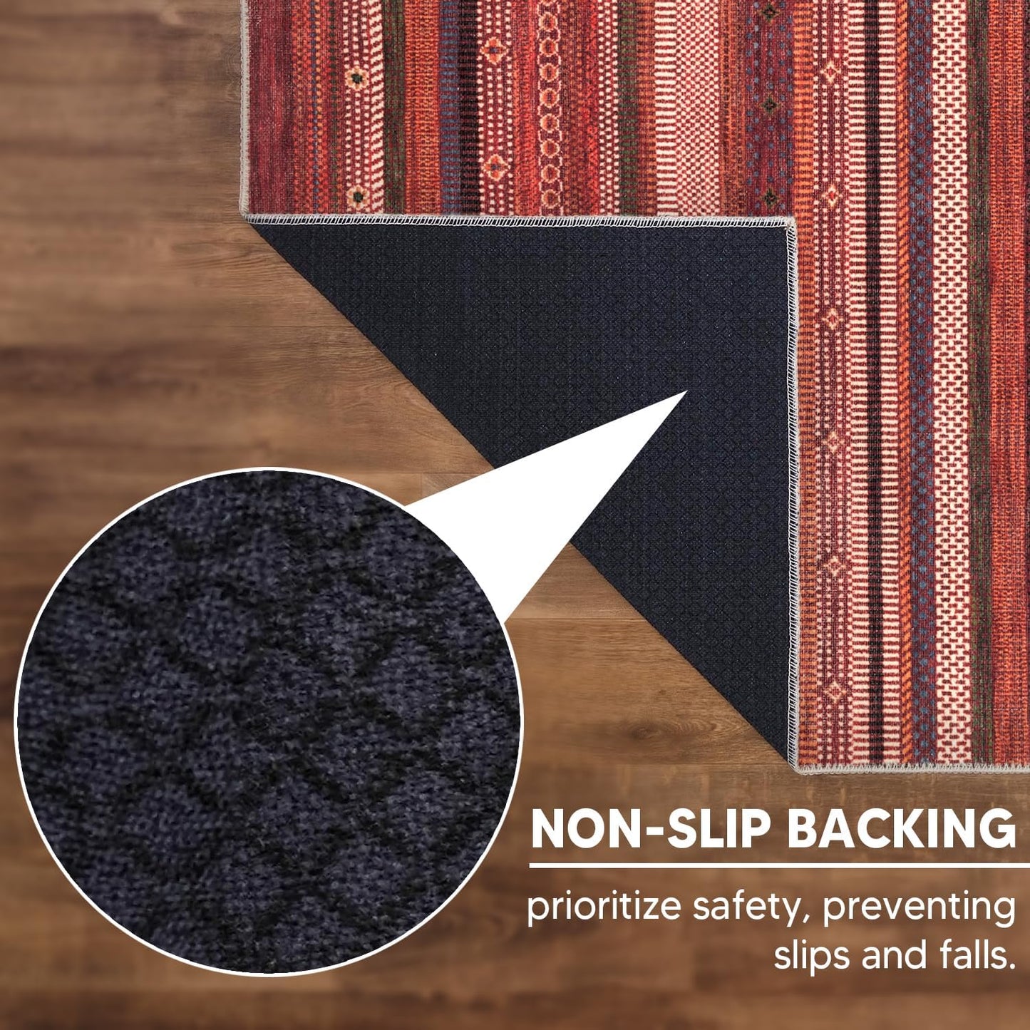 Keen Home Design 2x3 Rug - Machine Washable Entry Rug with Non-Slip Backing, Ideal for Enteryway, Kitchen, Bathroom, Laundry Room - Vintage, Easy Clean, Durable, Low Pile Rug - (2' x 3')