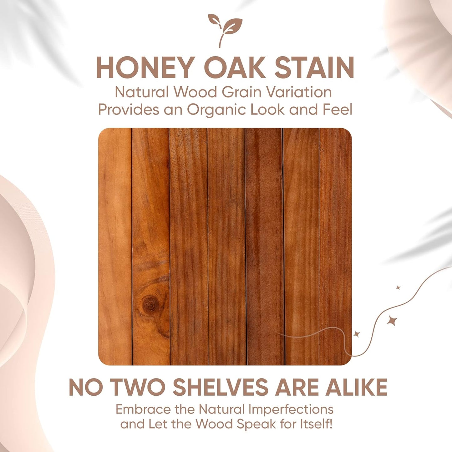 Homeforia 18 inch Floating Shelf Oak, High End Solid Real Wood 18inch Long Floating Shelves for Wall Mounted, Honey Oak Wooden 18in Floating Shelves, Heavy Duty Bracket, 18 X 6.5 X 1.75 inch, Set of 3