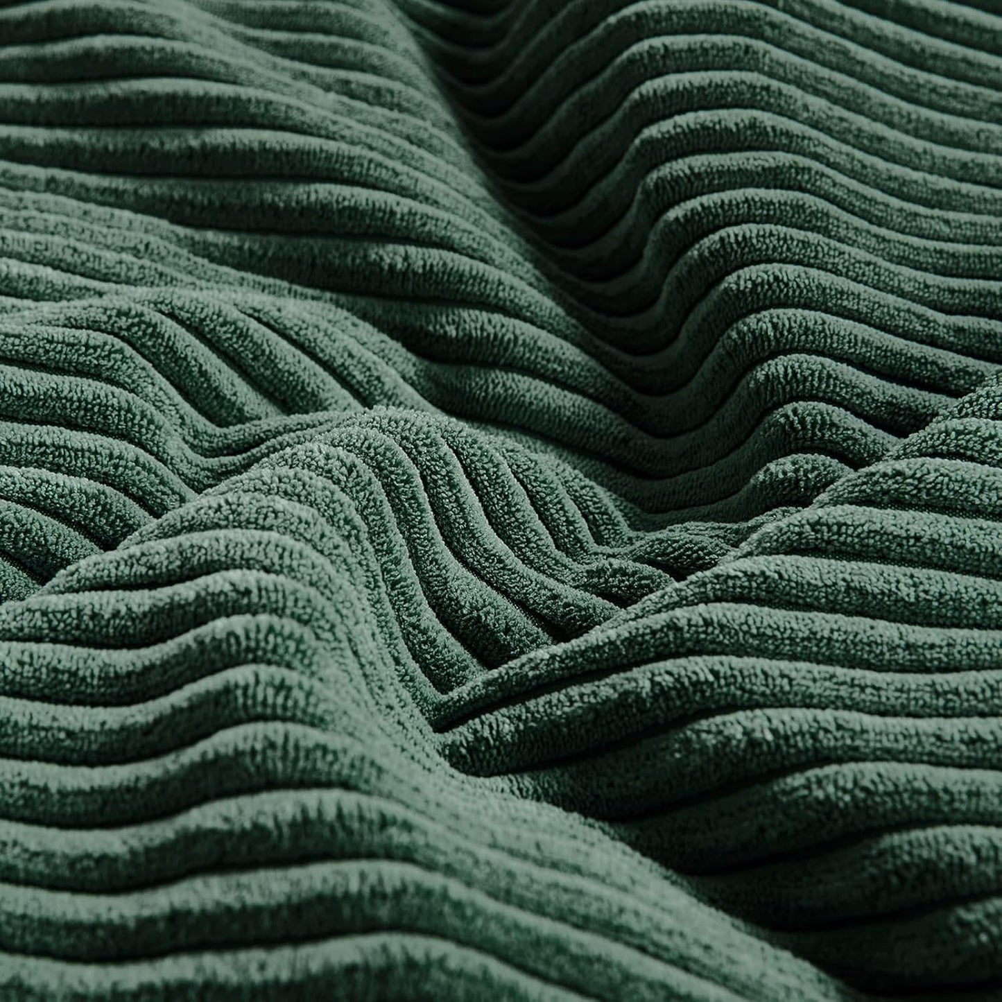 Fancy Homi Set of 2 Dark Green Boho Decorative Throw Pillow Covers 18x18 Inch for Living Room Couch Bed, Modern Farmhouse Forest Green Home Decor, Soft Textured Corduroy Corss Patchwork Cushion Case