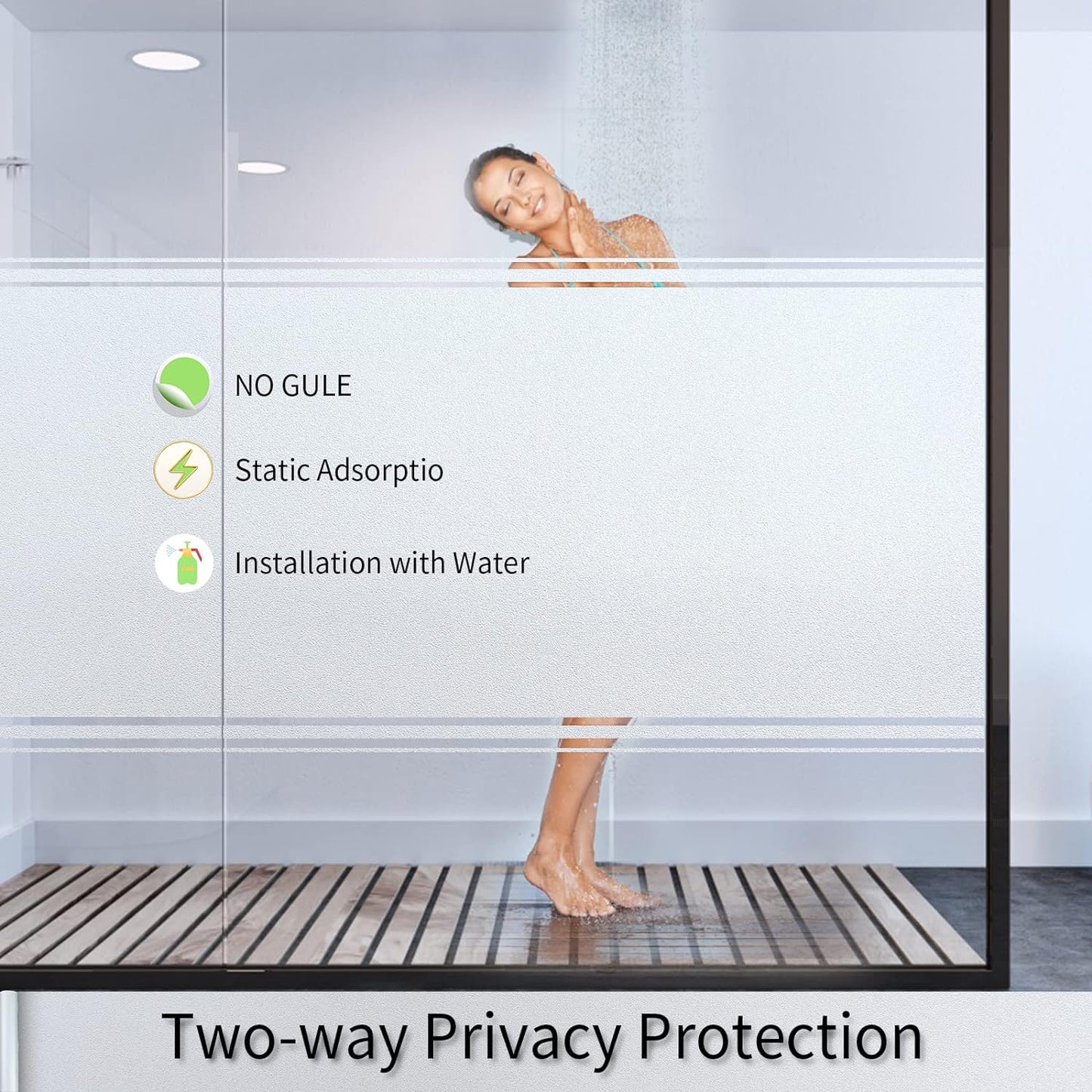 Frosted Glass Window Film with Tools,Reusable Window Privacy Film,Static Clings Window Film Kit for Home Bathroom and Office. (Pure, 23.6Inch×78.7Inch)