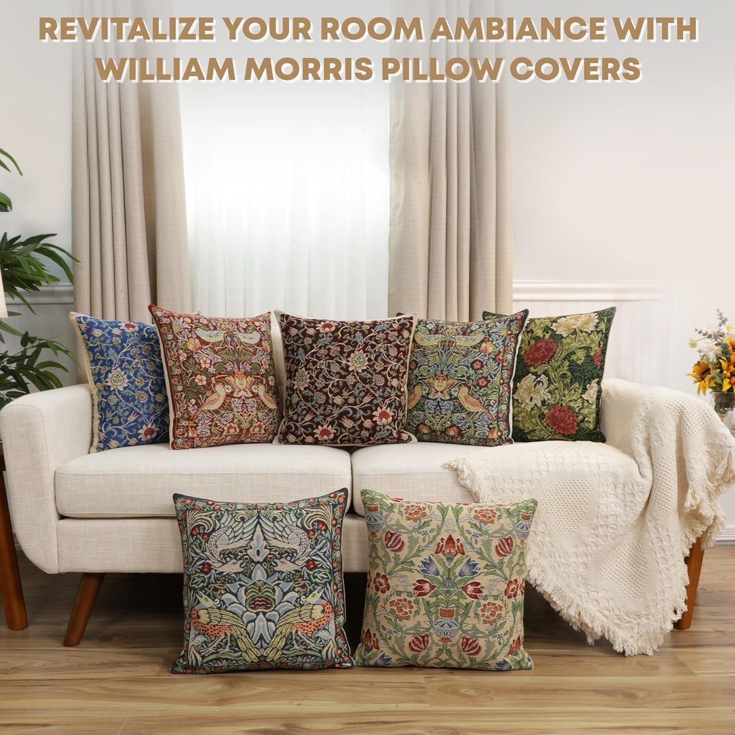 Charlotte Home Furnishings Throw Pillow Covers 16x16 in, Red Strawberry Decorative Couch Pillow Covers, Boho European Tapestry Cushion Cases, Living Room Cozy Home Decor, Jacquard Woven Soft Cotton