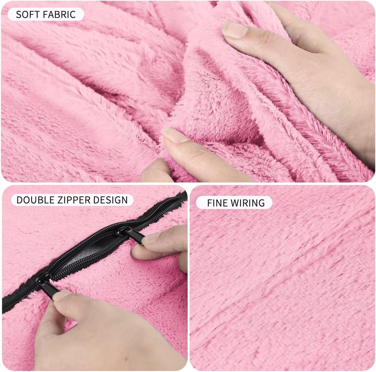 Bean Bag Chair for Adults 7FT,Soft Removable Cover for Teens/Girls Bedroom,Fluffy Giant Round Floor Beanbag Lounger Chairs (No Filler,Pink)