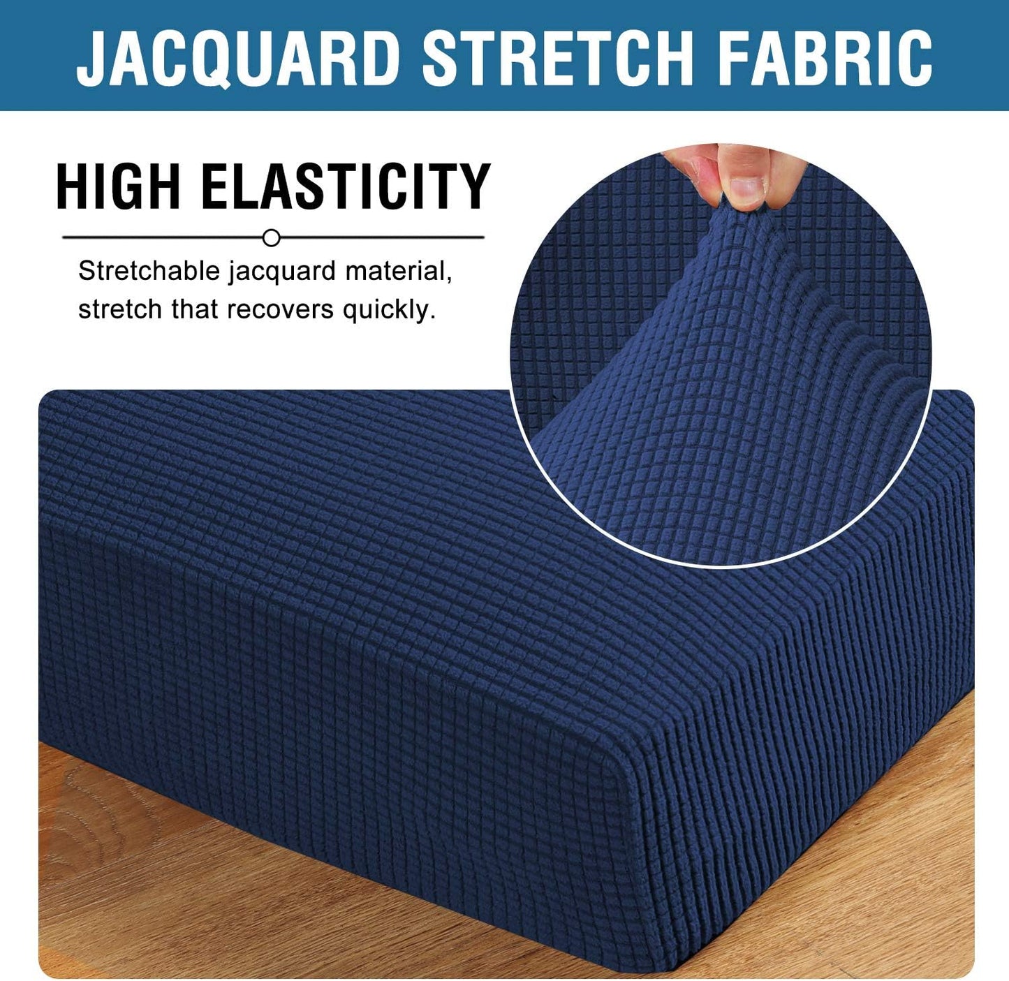 H.VERSAILTEX Super Stretch Stylish Cushions Covers/Furniture Cover Spandex Jacquard Small Checked Pattern Super Soft Slipcover Washable Individual