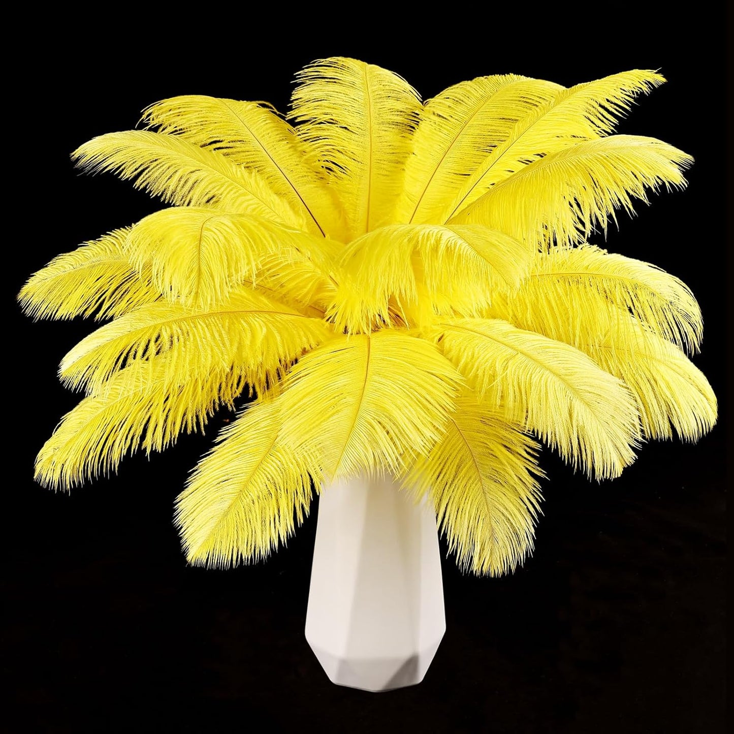 THARAHT Yellow Ostrich Feathers 12pcs Natural Bulk 10-12Inch 25cm-30cm for Crafts Wedding Party Centerpieces Halloween and Home Decoration Feathers