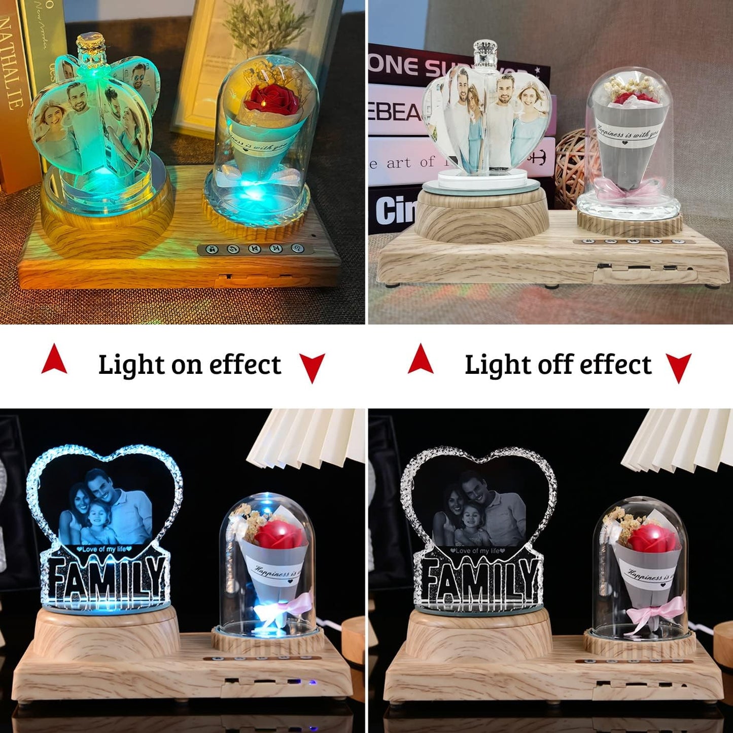 3D Crystal Photo, Valentine's Day Personalized Gift, Lover Photo with Laser Engraving, Color Printing Crystal, Custom Couple Gift - Liebe